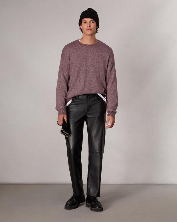 Marled Cotton Sweater - Maroon Multi | rag & bone Marled Cotton Sweater - Maroon Multi | rag & bone