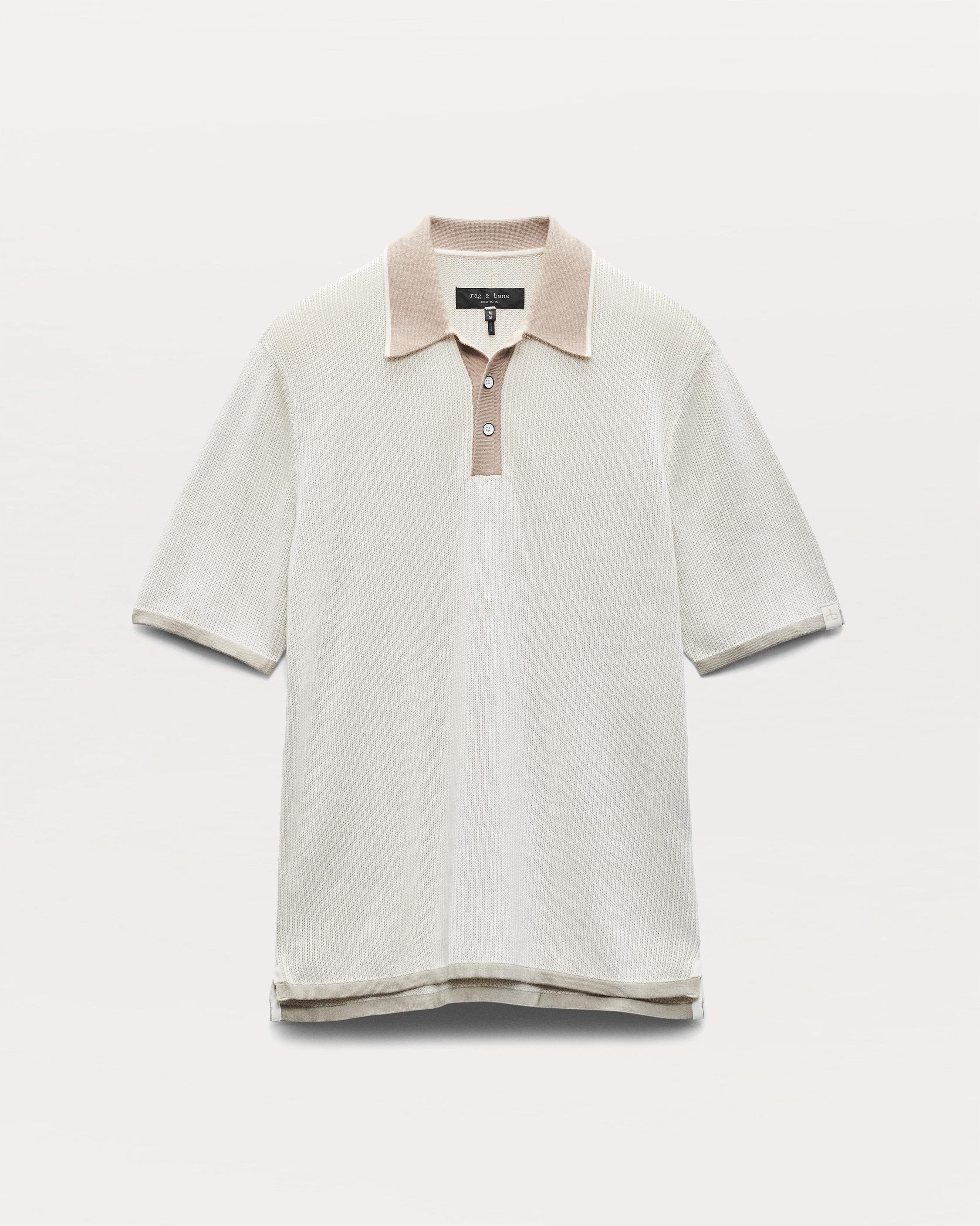Harvey Knit Polo Shirt - Light Beige | rag & bone