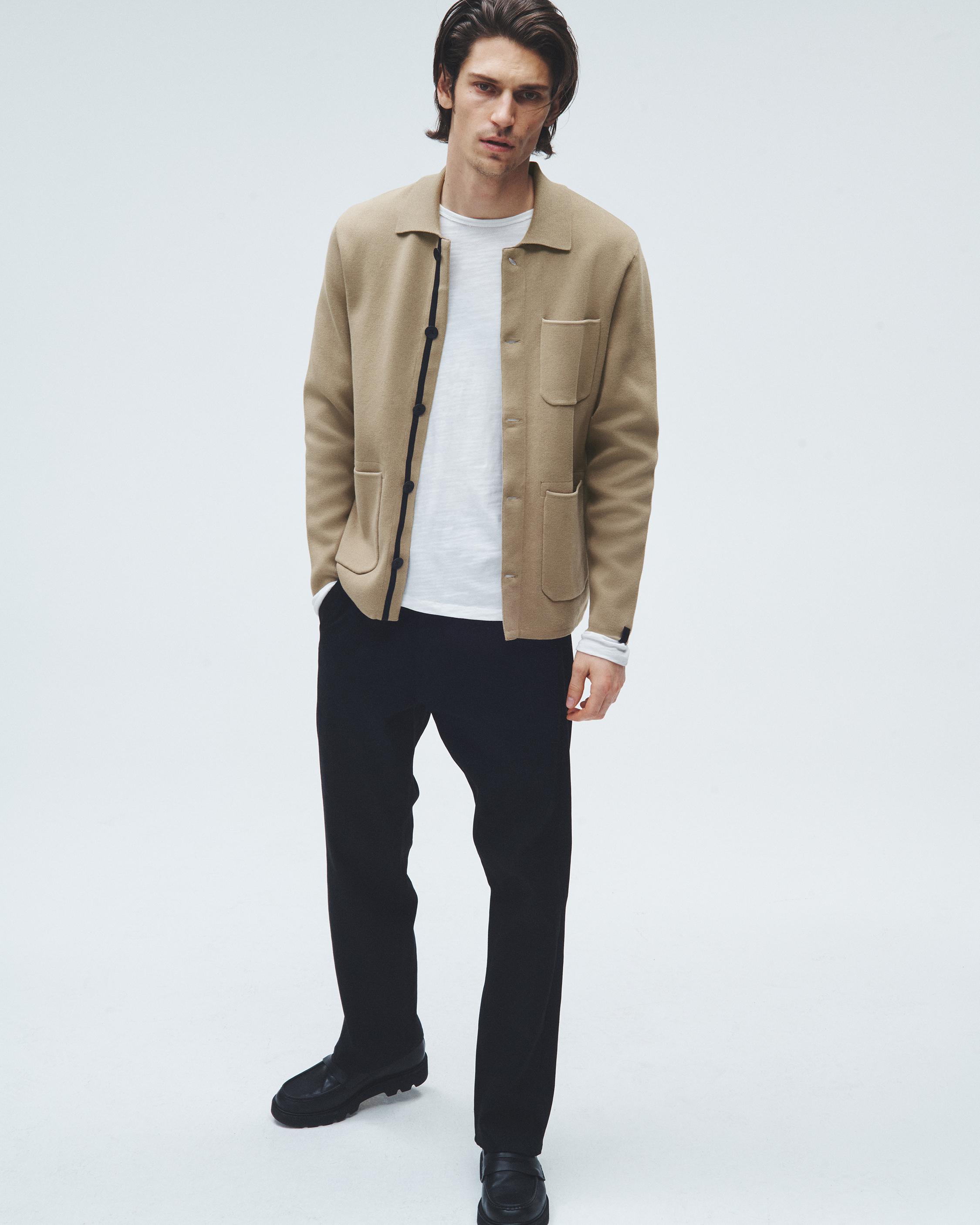 Rb Knit Track Jacket Ivory And Sage