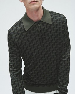 Vaughn Viscose Long Sleeve Polo image number 5
