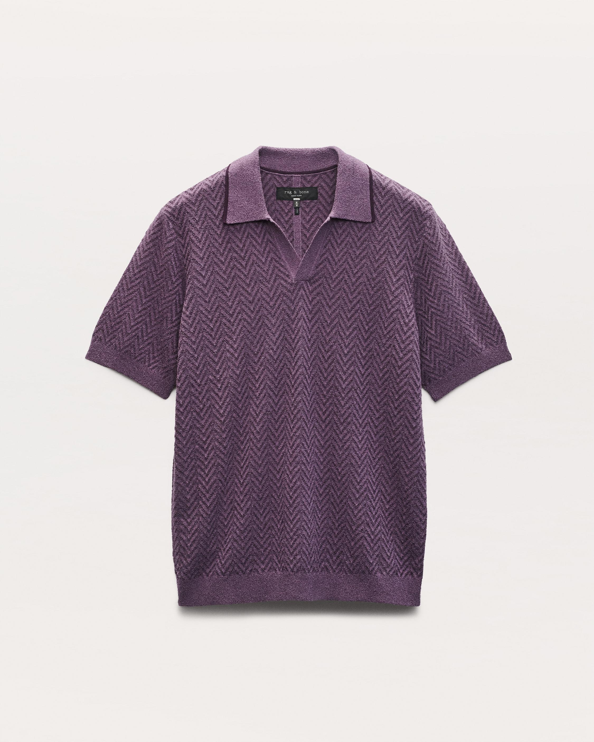 Zuma Herringbone Knit Polo Shirt image number 1