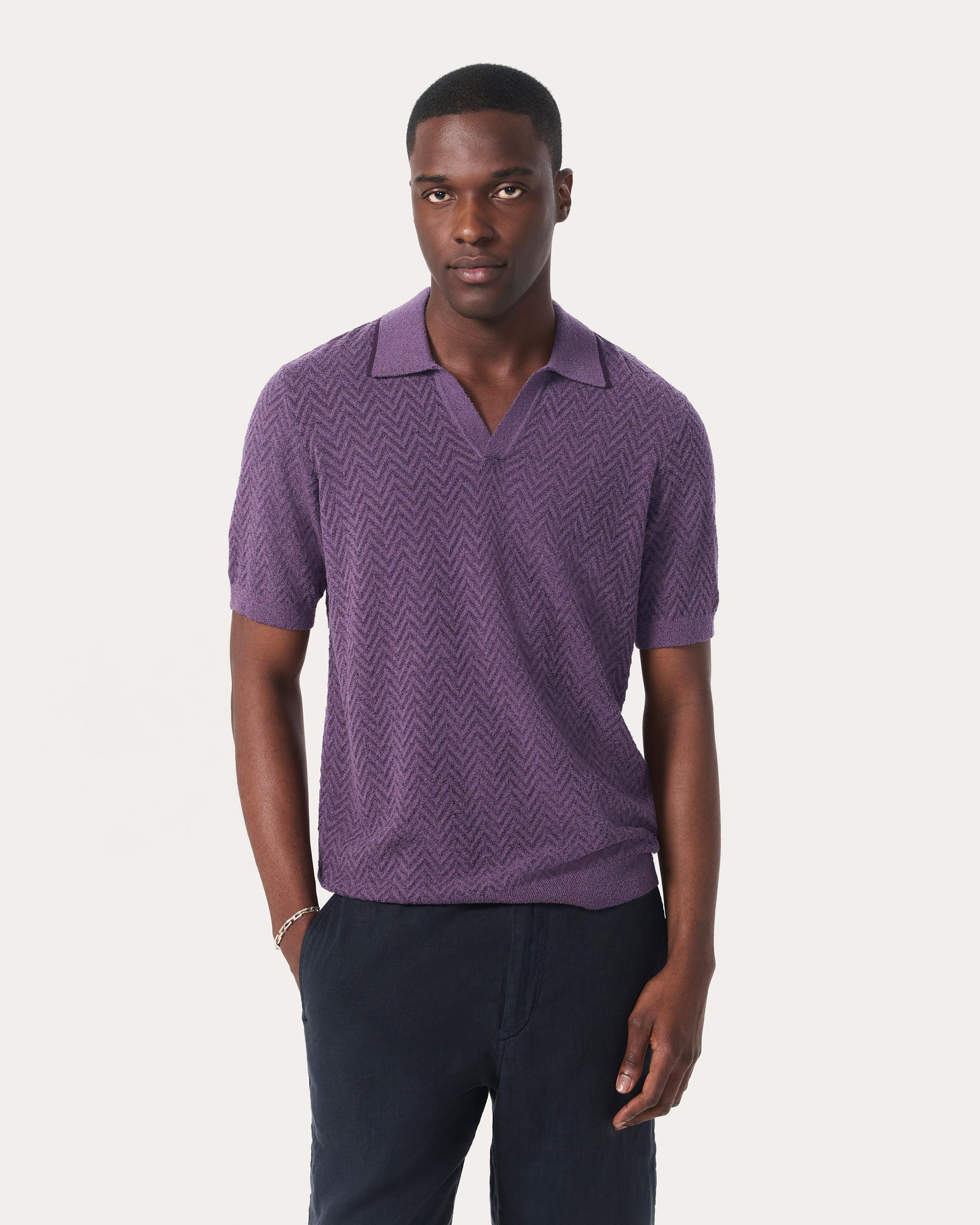 Zuma Herringbone Knit Polo Shirt image number 2