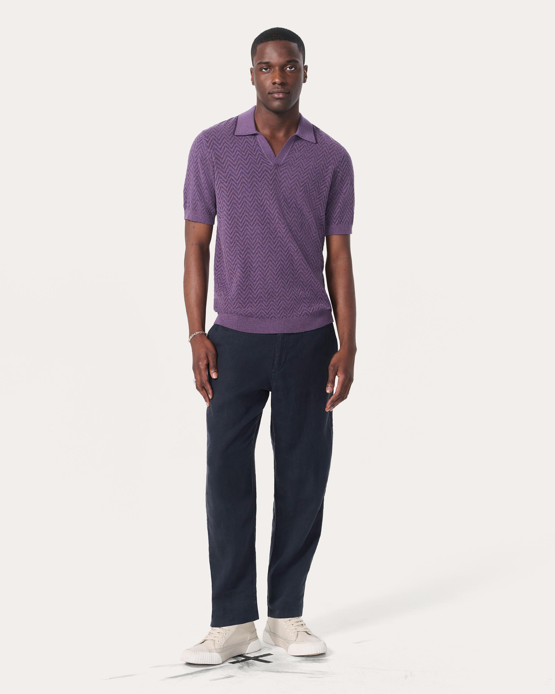 Zuma Herringbone Knit Polo Shirt image number 3