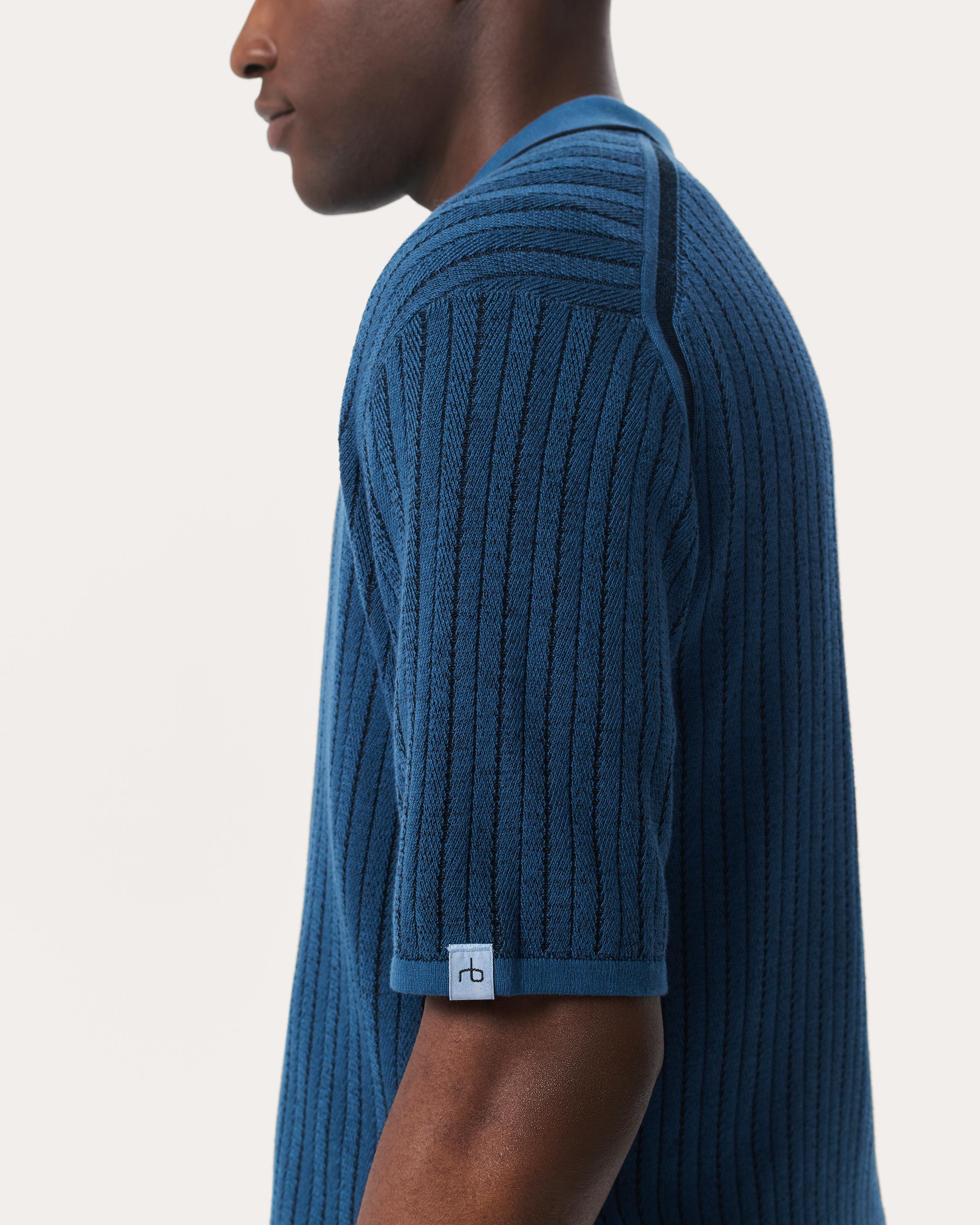 Harvey Striped Knit Polo Shirt image number 5