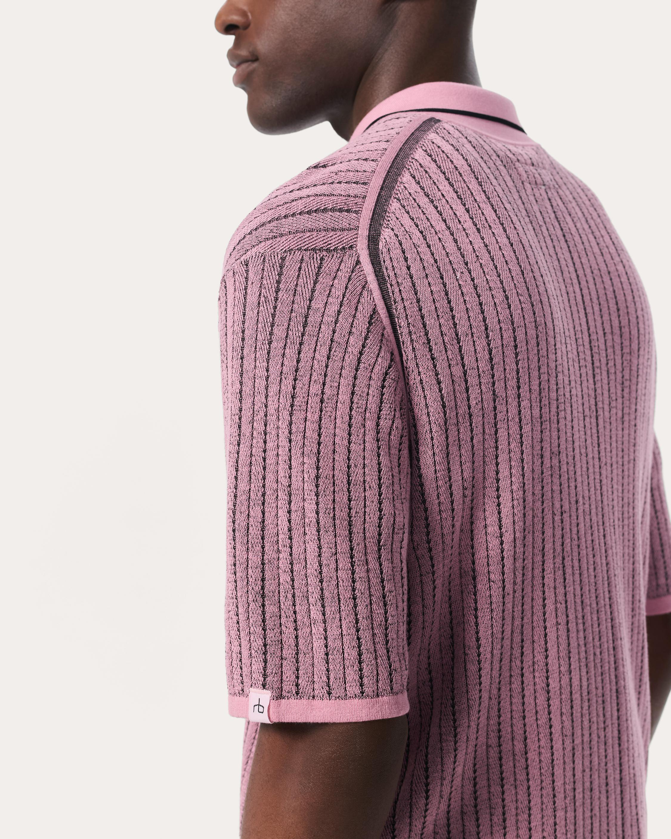Harvey Striped Knit Polo Shirt image number 5