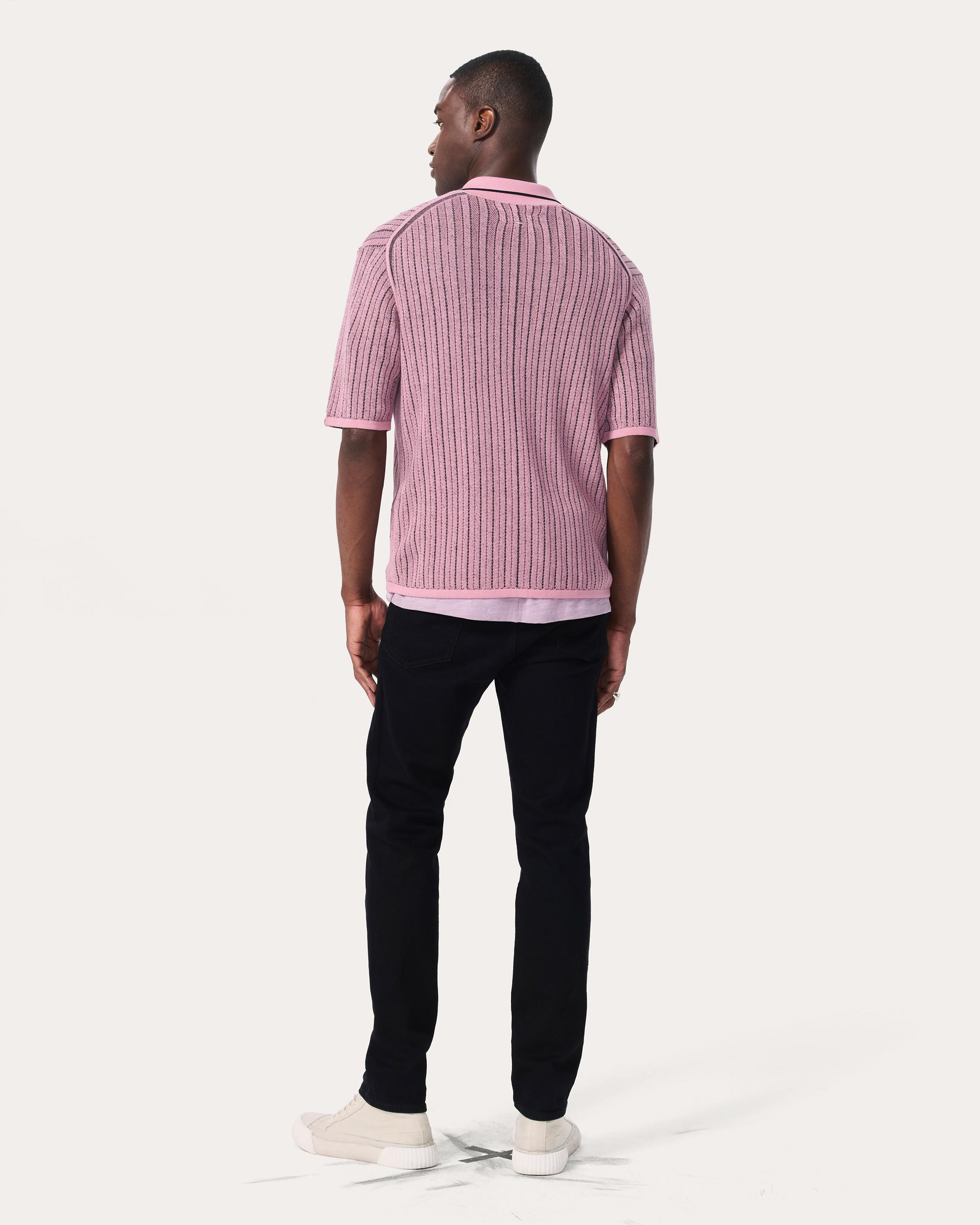 Harvey Striped Knit Polo Shirt image number 6