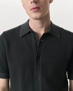 Harvey Striped Jacquard-Knit Shirt - Washed Black | rag & bone Harvey Striped Jacquard-Knit Shirt - Washed Black | rag & bone