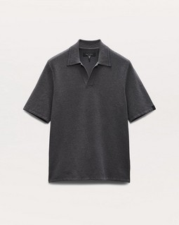 Zuma Johnny Collar Knit Polo Shirt - Dark Grey | rag & bone Zuma Johnny Collar Knit Polo Shirt - Dark Grey | rag & bone