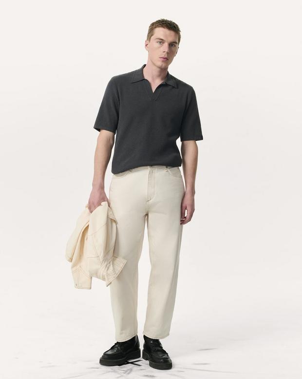 Zuma Johnny Collar Knit Polo Shirt - Dark Grey | rag & bone Zuma Johnny Collar Knit Polo Shirt - Dark Grey | rag & bone