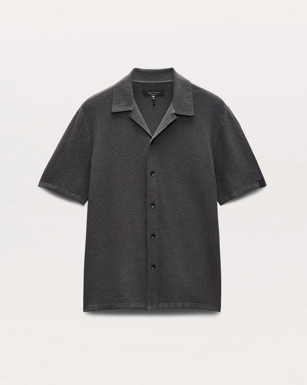 Avery Zig-Zag Zuma Knit Shirt - Dark Grey | rag & bone Avery Zig-Zag Zuma Knit Shirt - Dark Grey | rag & bone