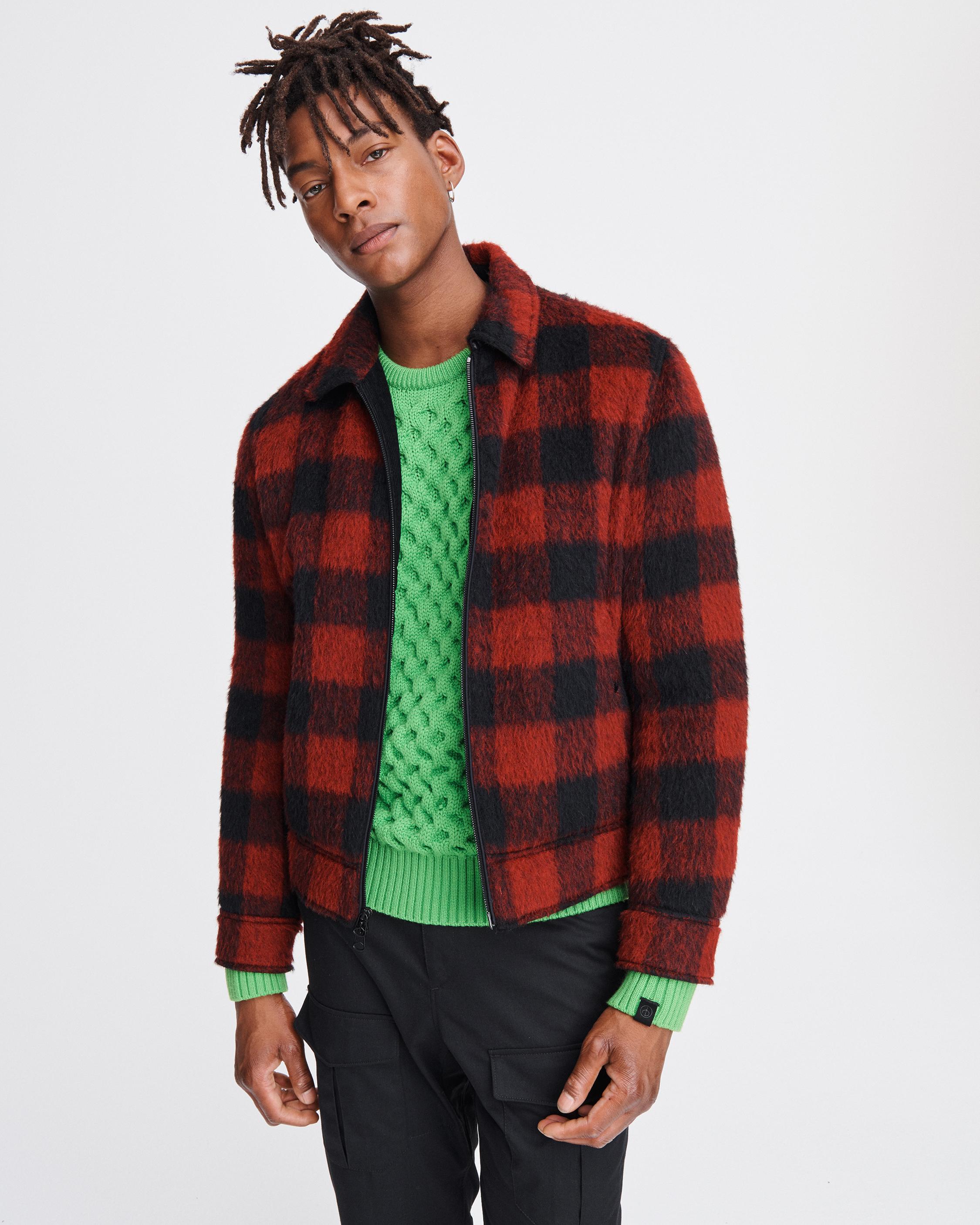 Garage Zip Blouson Jacket for Men in Buffalo Plaid rag bone