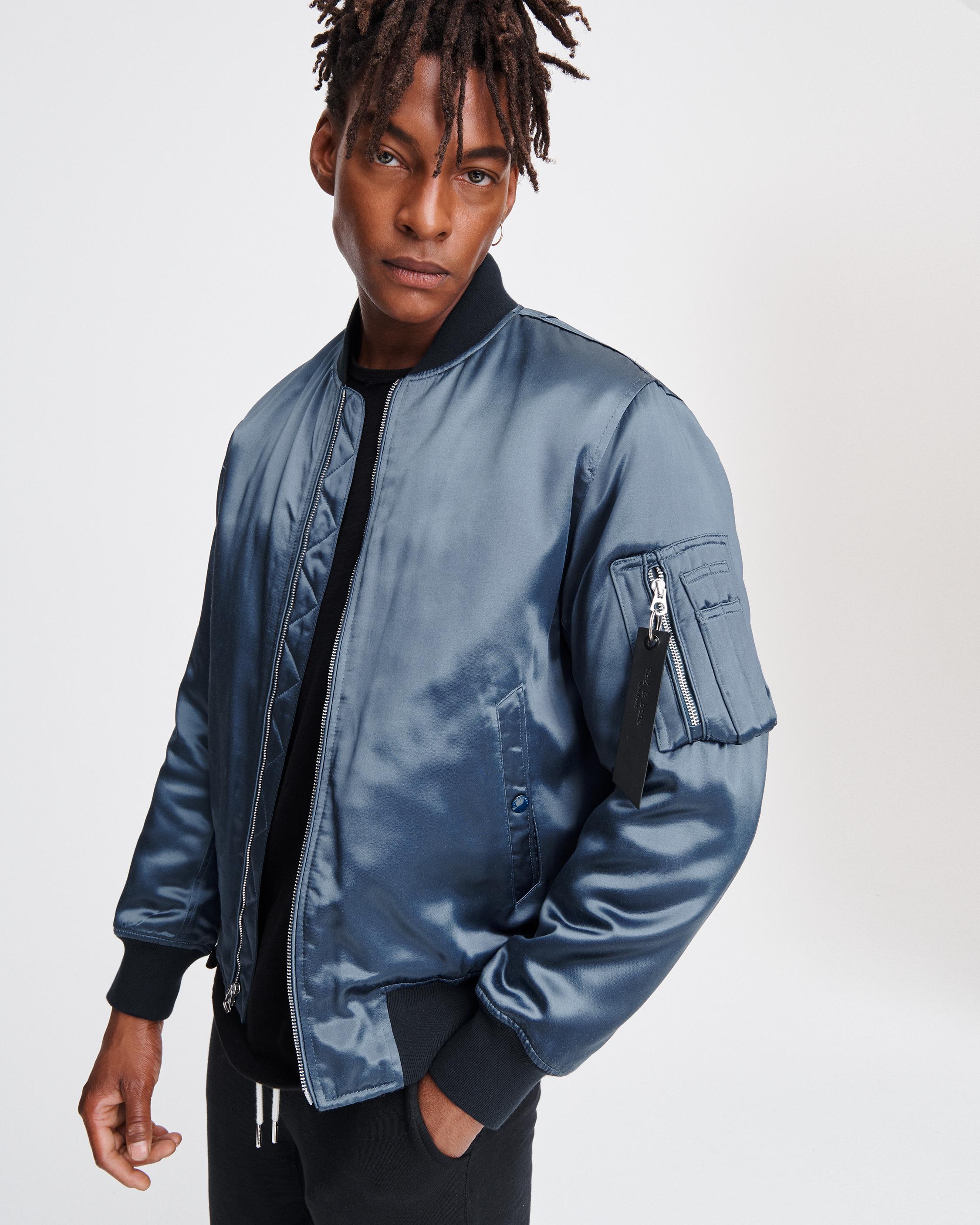 Rag & Bone Navy Dugout Bomber Jacket in Blue for Men