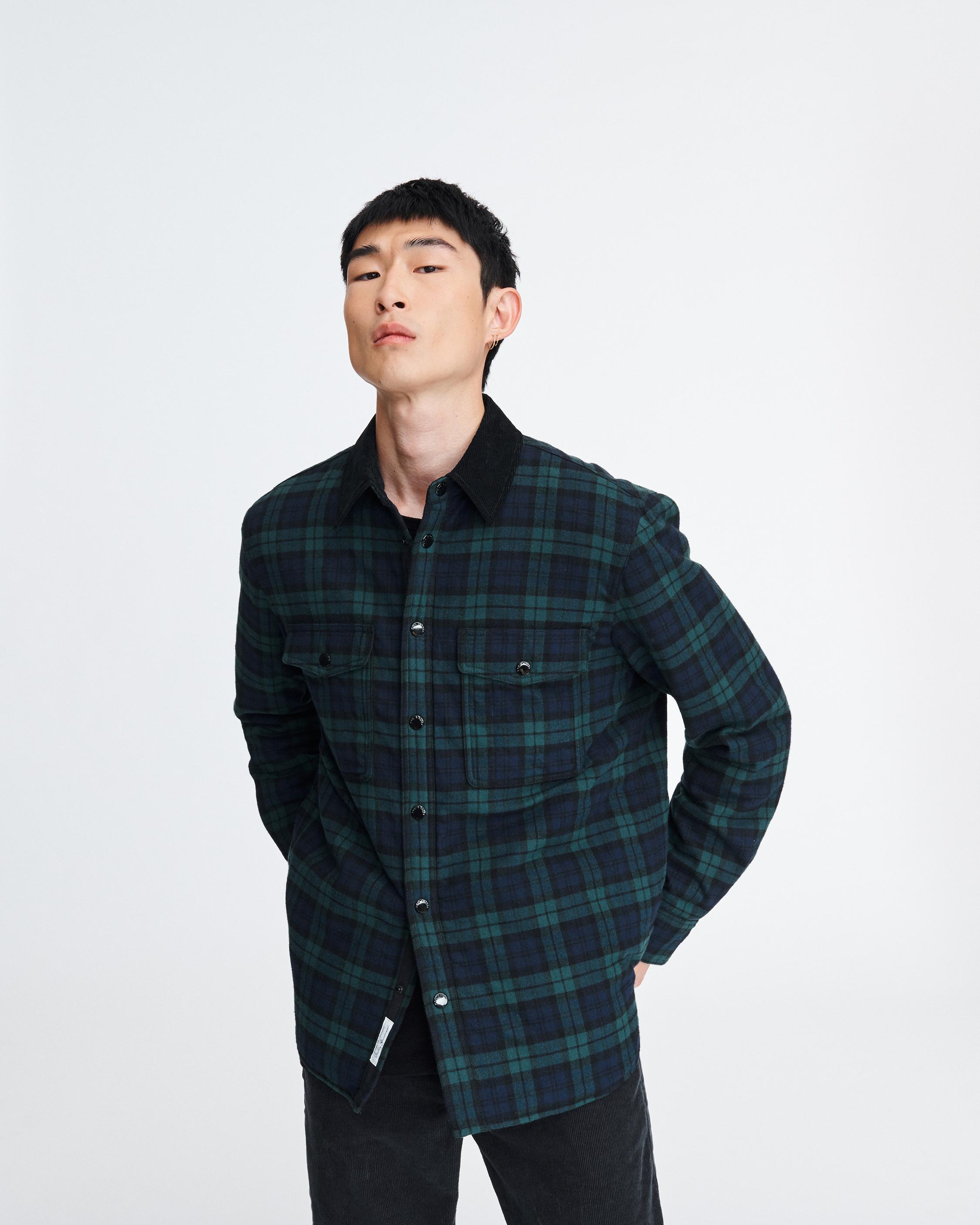 Padded Jack Shirt for Men in Black Plaid Flannel | rag & bone