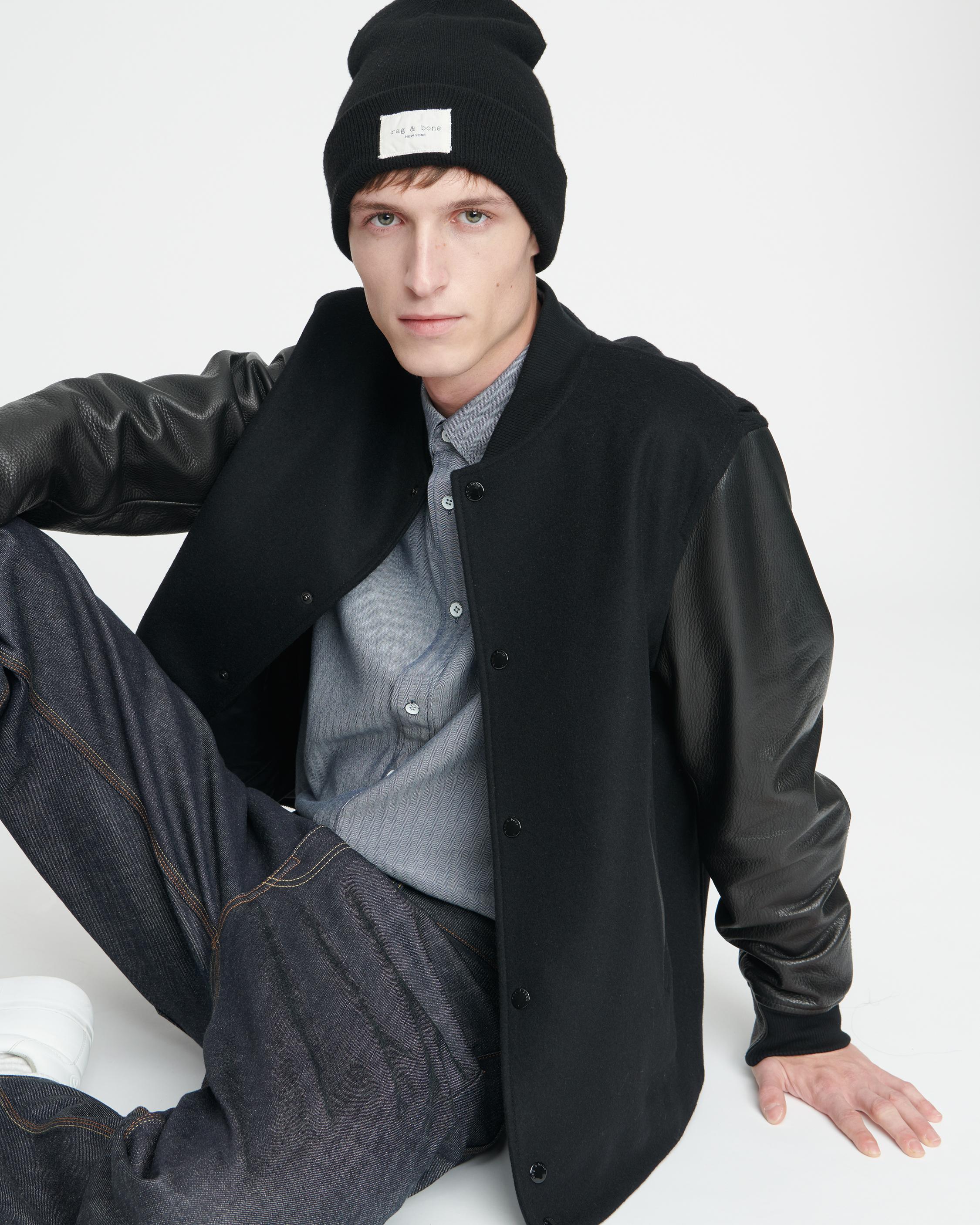 Boulder Varsity Jacket for Men in Black