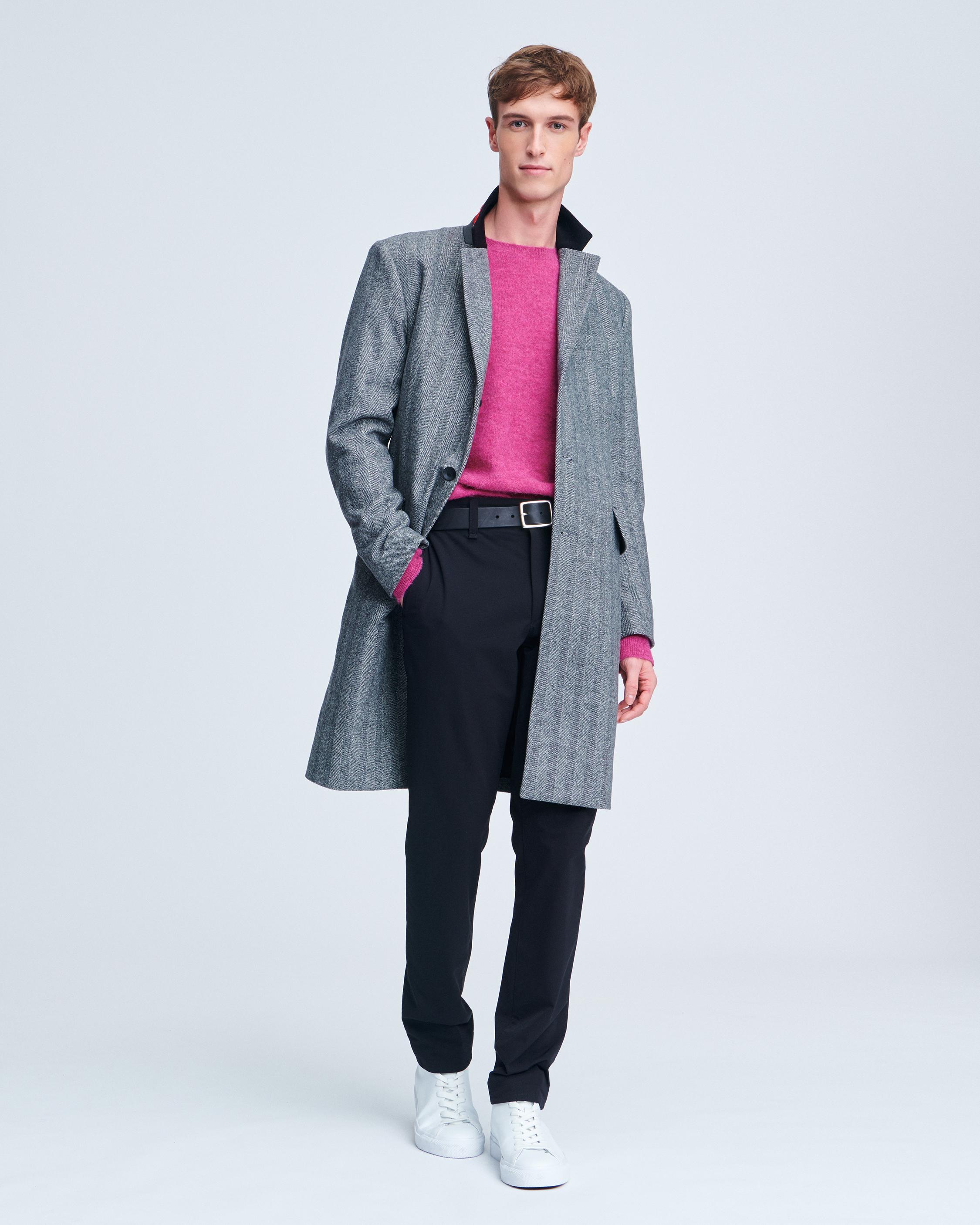 Men's herringbone wool topcoat best sale