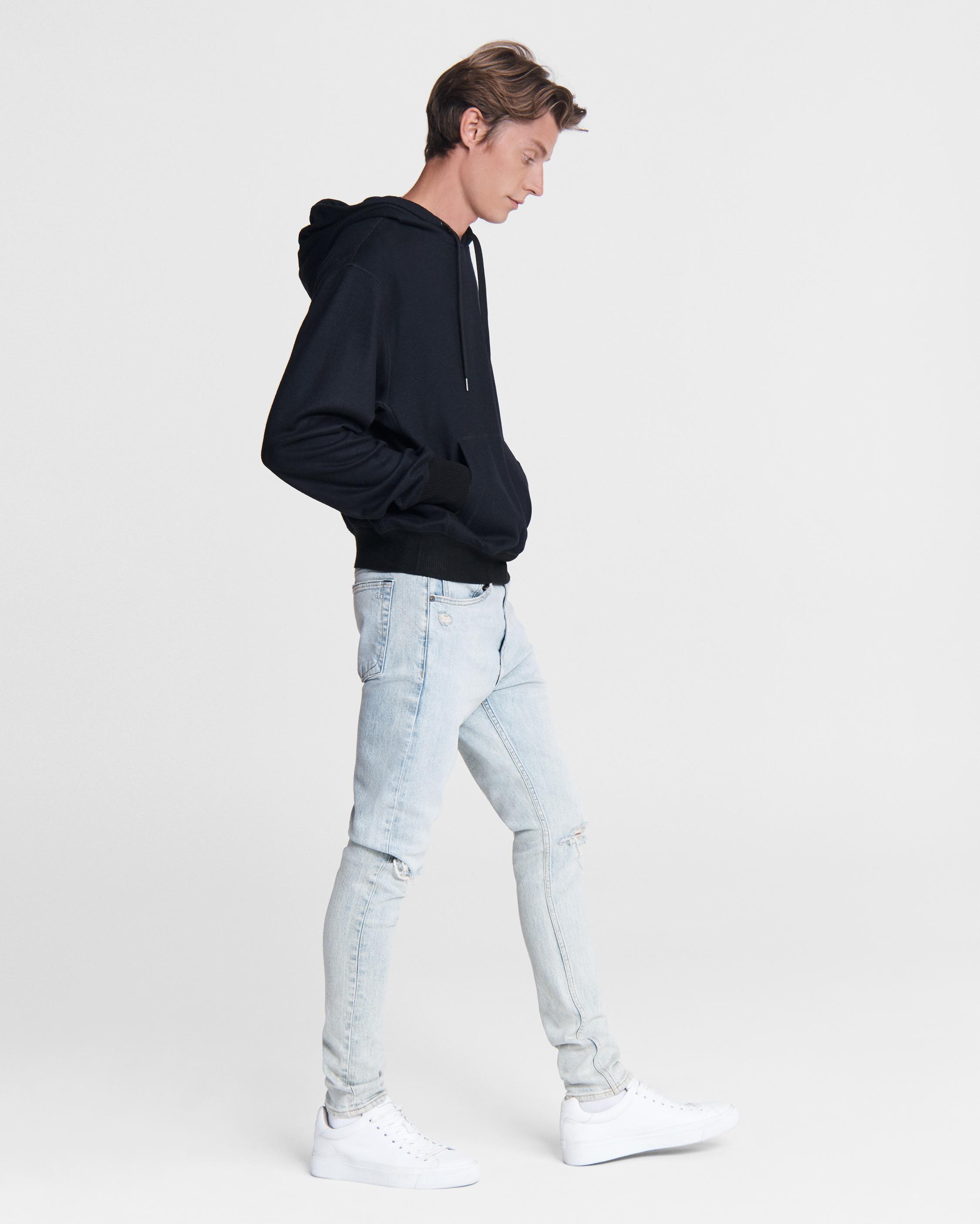 Blue jeans discount and black hoodie