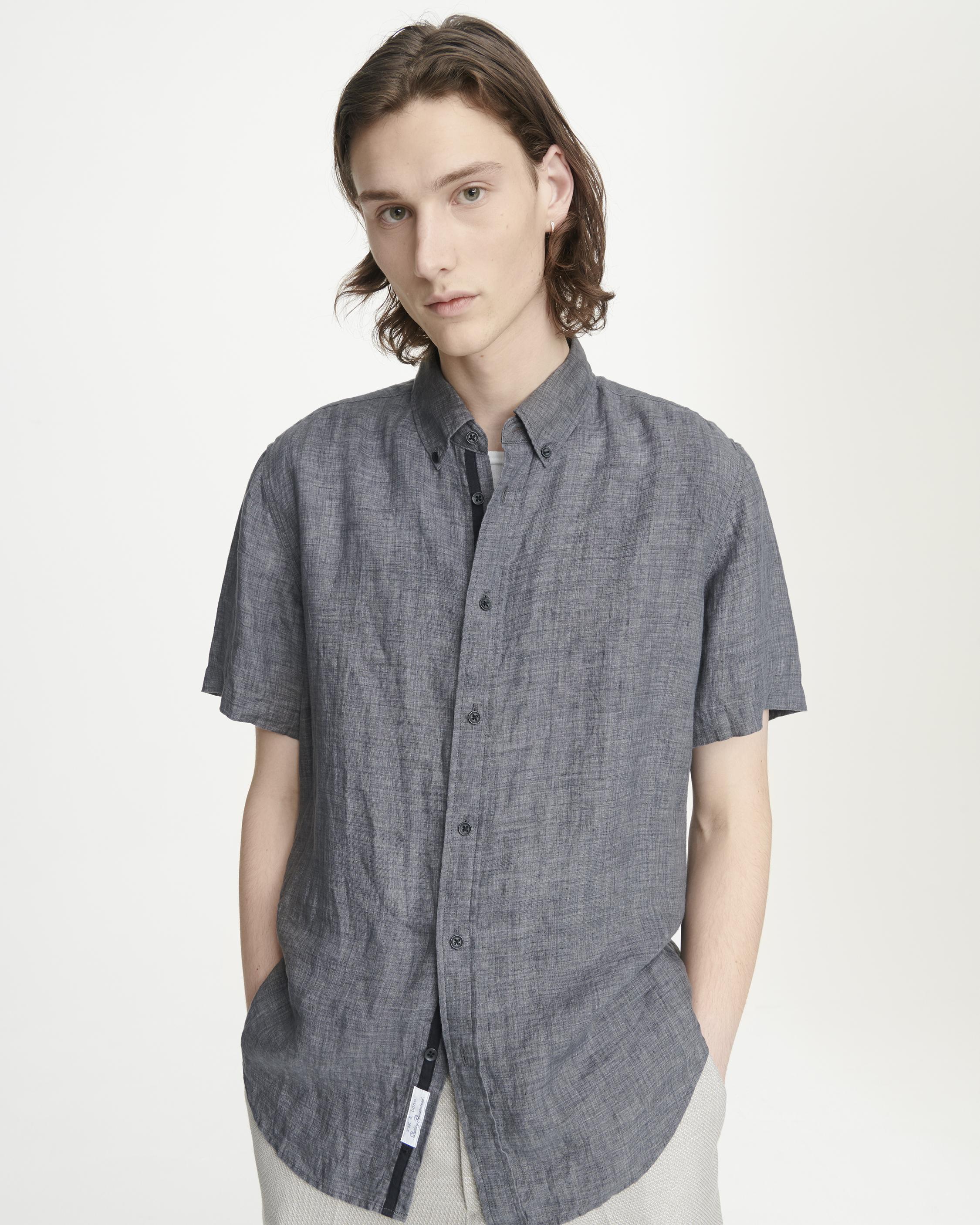 grey linen shirt