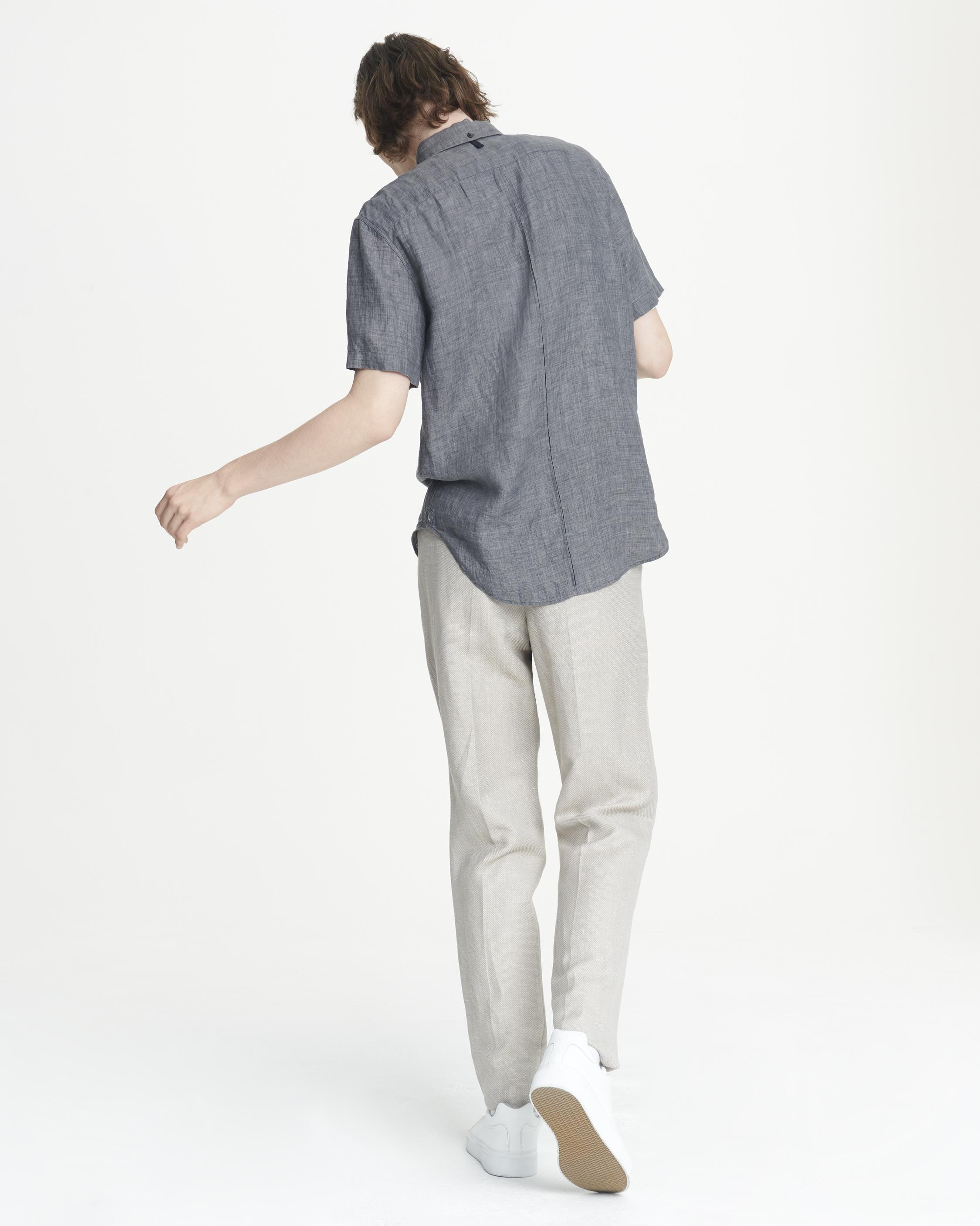 Fit 2 Tomlin Short Sleeve Grey Linen Shirt | rag & bone