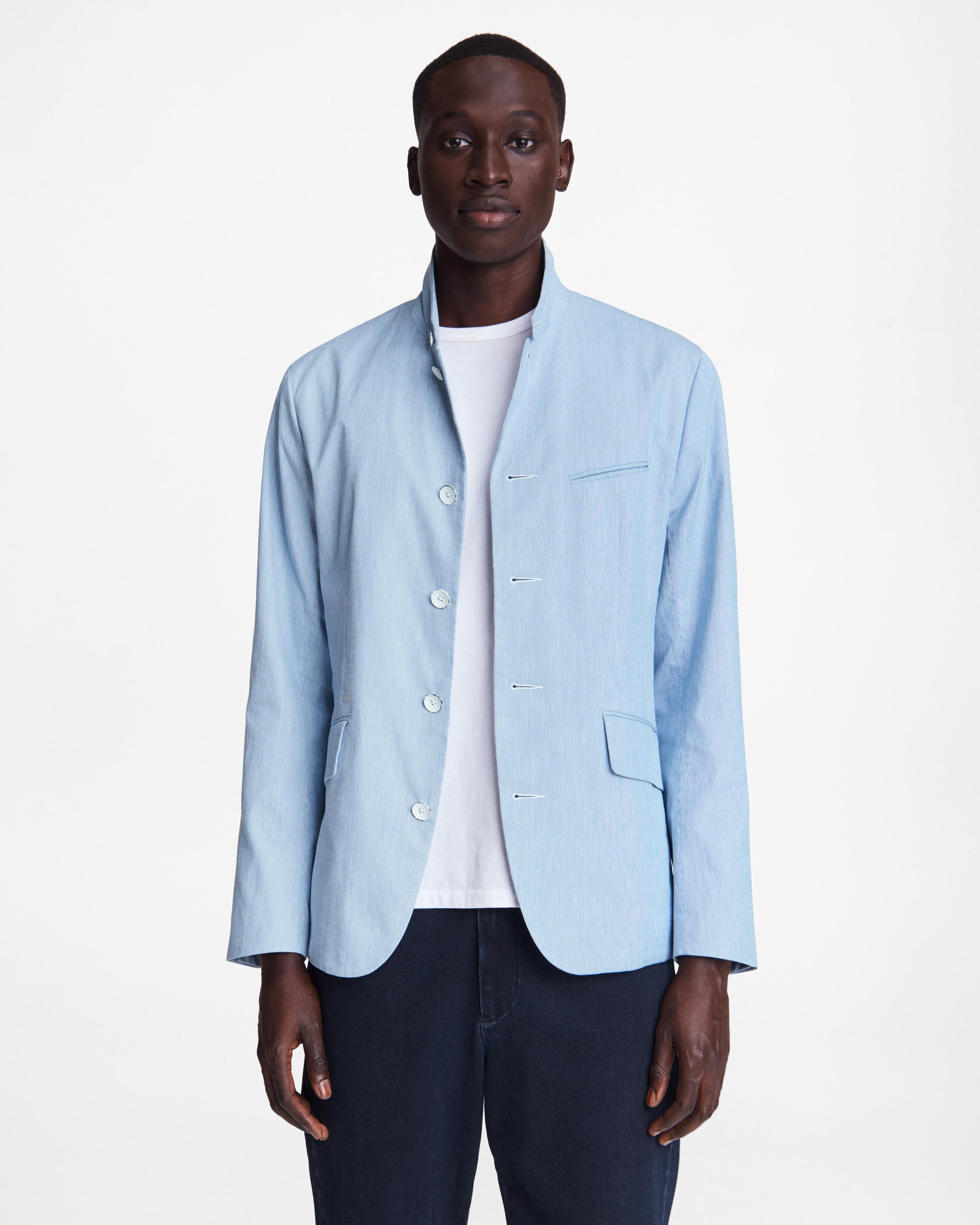 Japanese Cotton Parker Blazer Light Blue Stripe rag bone