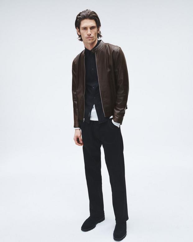 Archive Leather Café Racer - Black | rag & bone Archive Leather Café Racer - Black | rag & bone