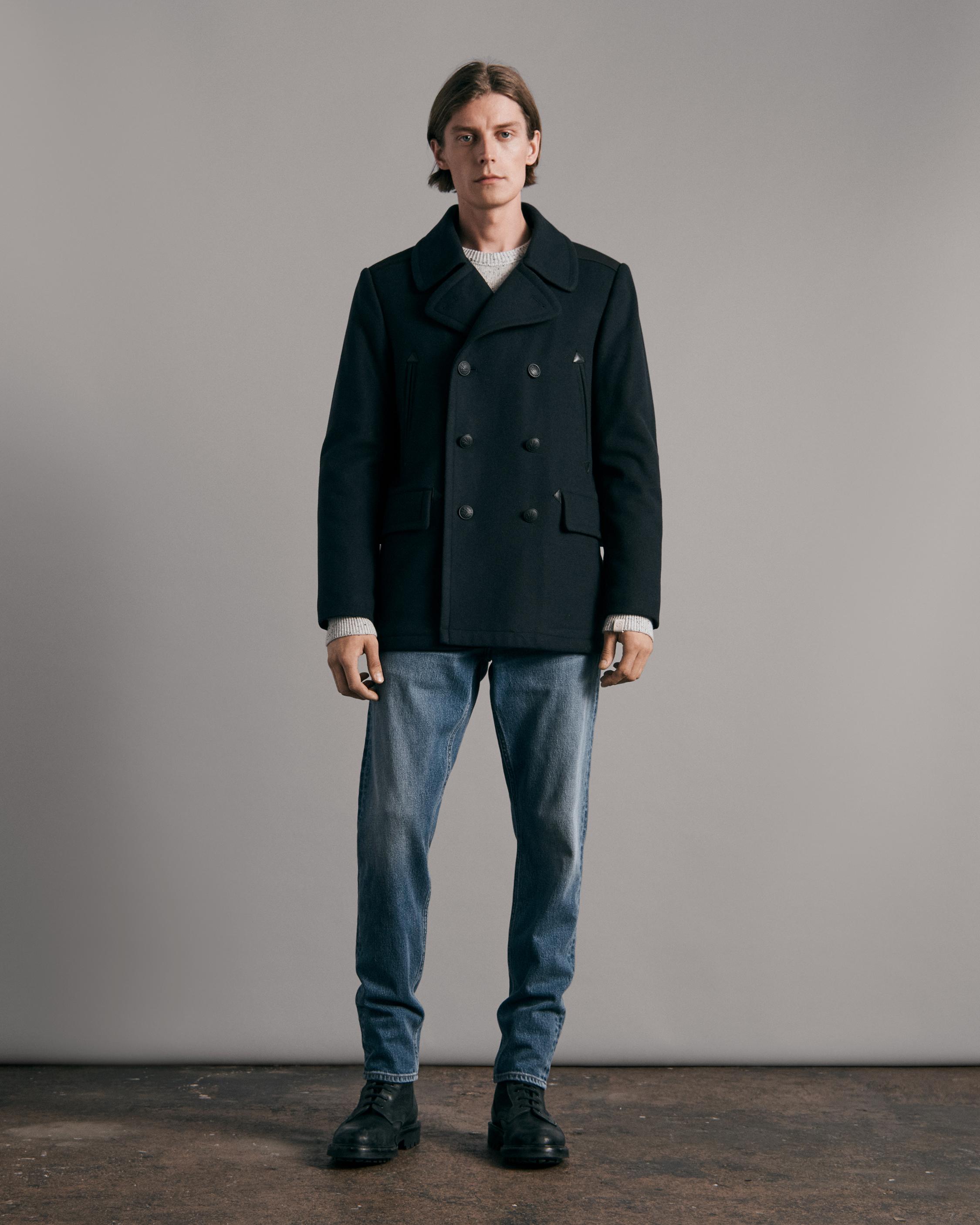 mens wool pea coat