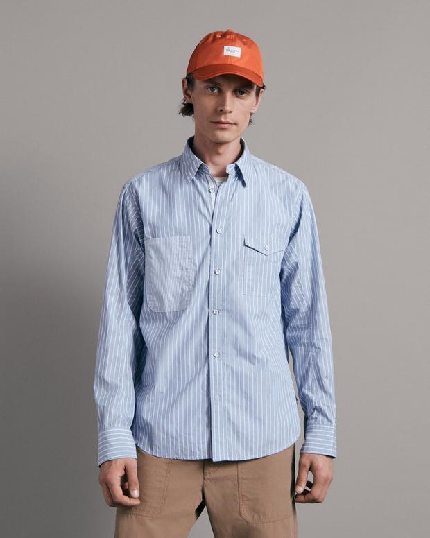 Engineered Cotton Workwear Stripe Shirt image number 1