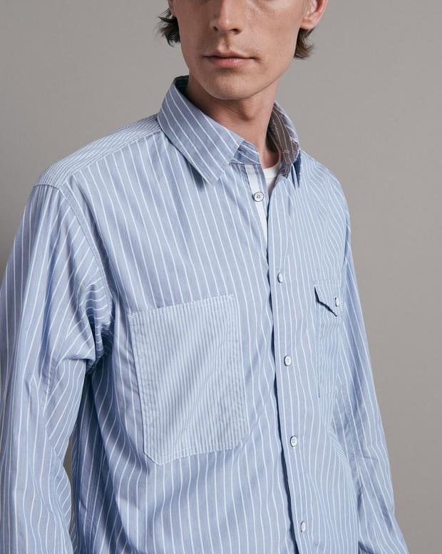 Engineered Cotton Workwear Stripe Shirt image number 6