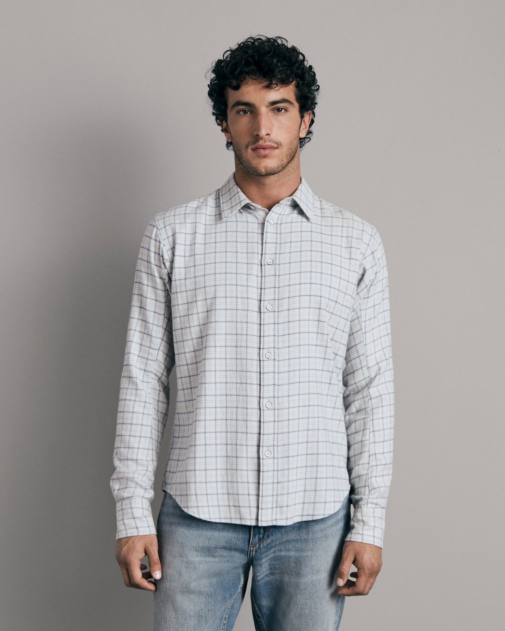 Engineered Plaid Cotton Shirt