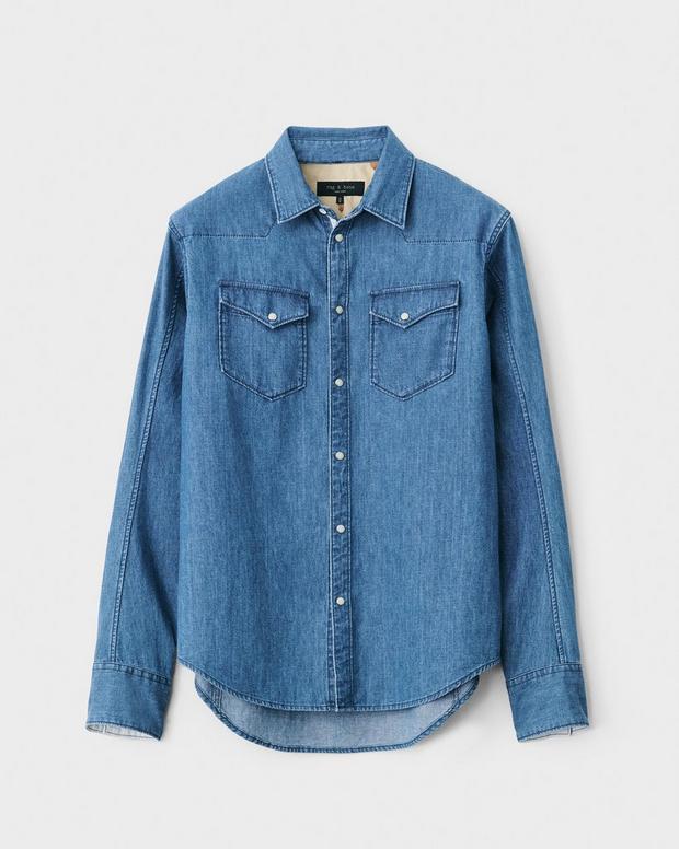 Engineered Chambray Western Shirt image number 2