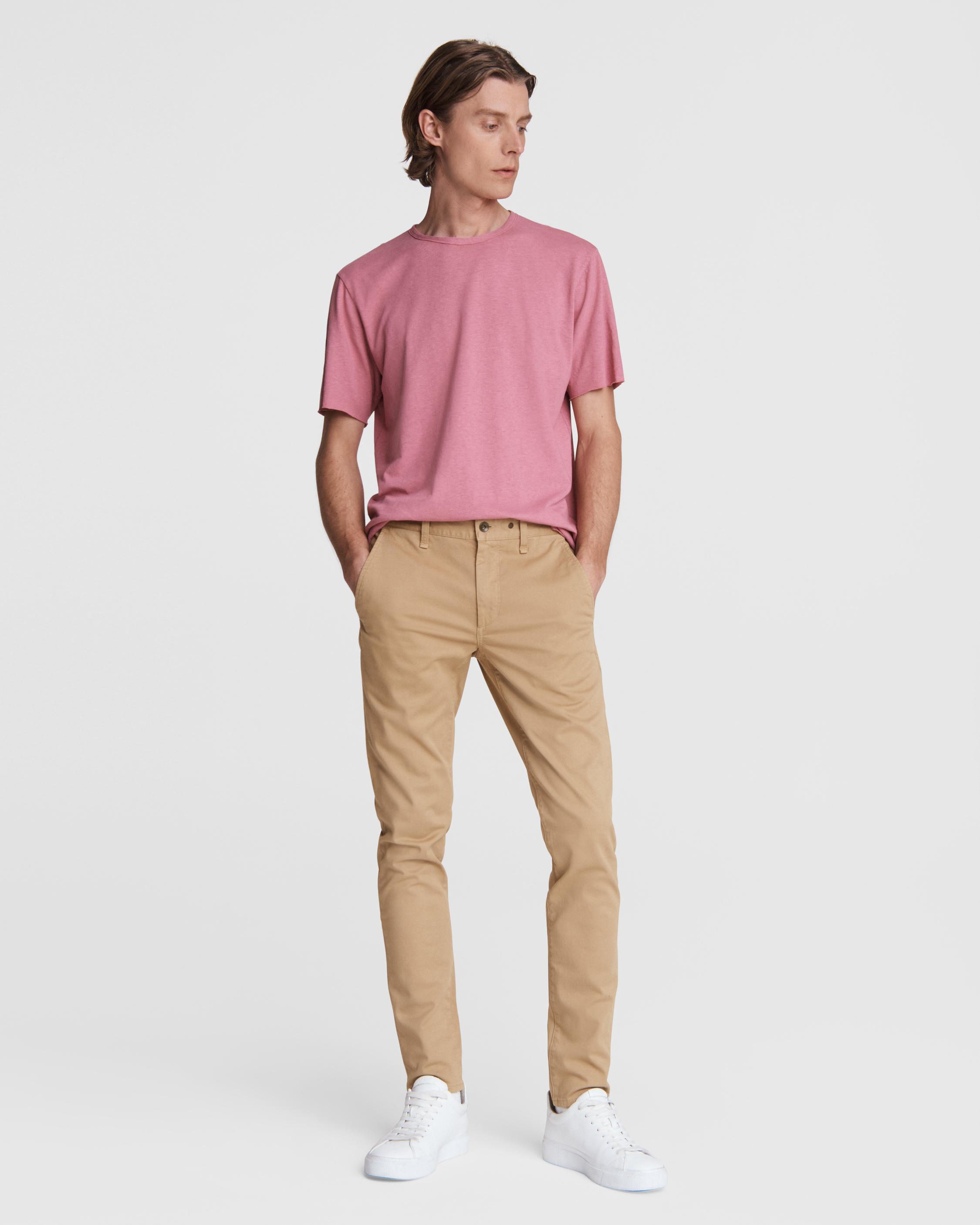 Kuwalla Tee Men's Tan Stretch Twill Hybrid Chino Skinny Stack