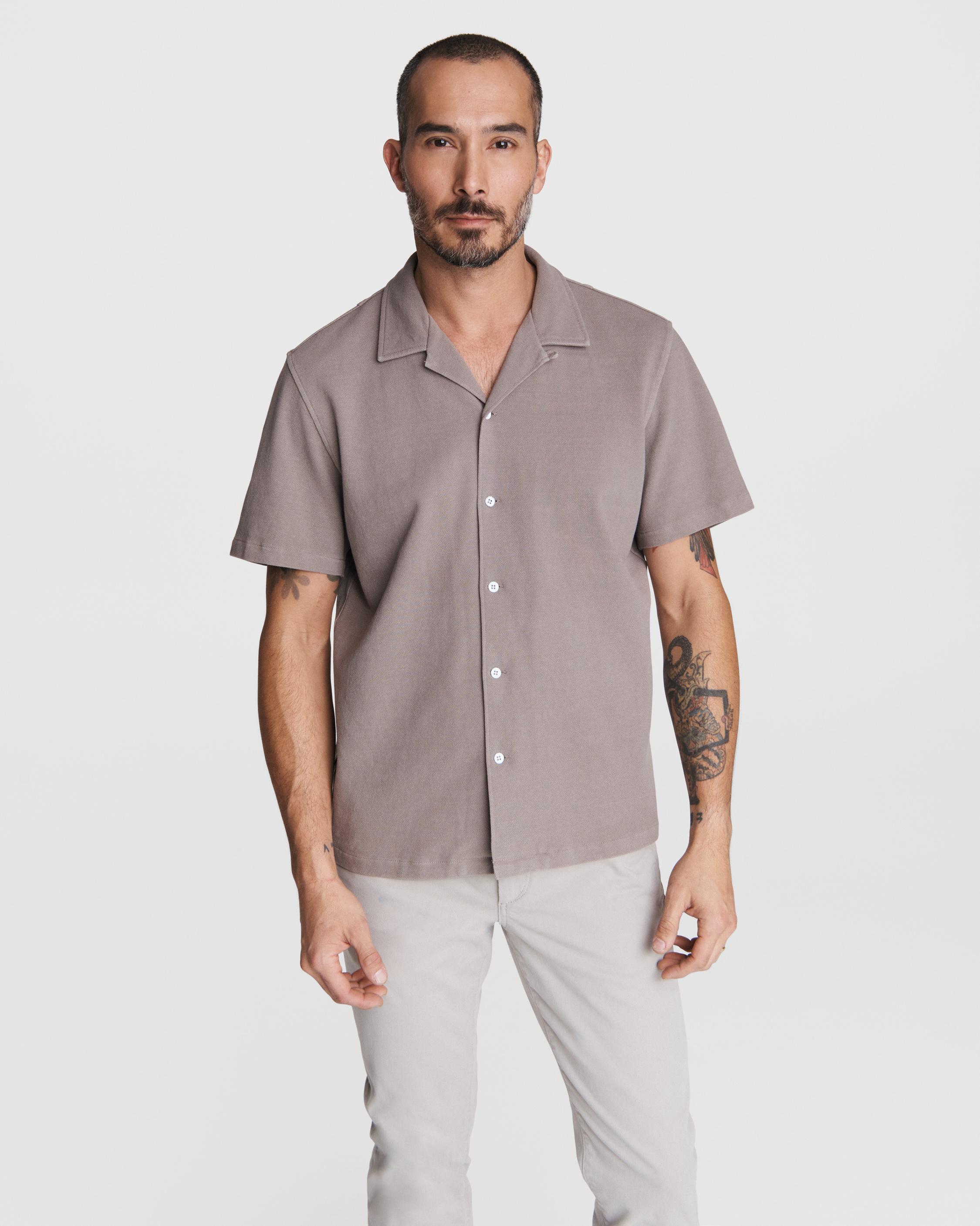 Avery Cotton Pique Knit Shirt | rag & bone