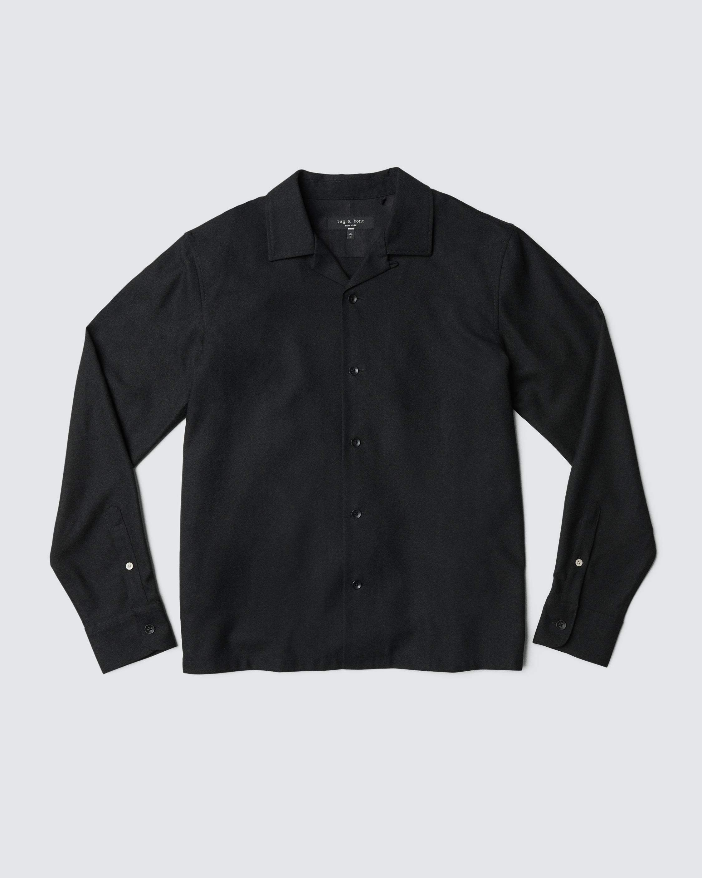 Avery Crepe Wool Shirt - Black | rag & bone