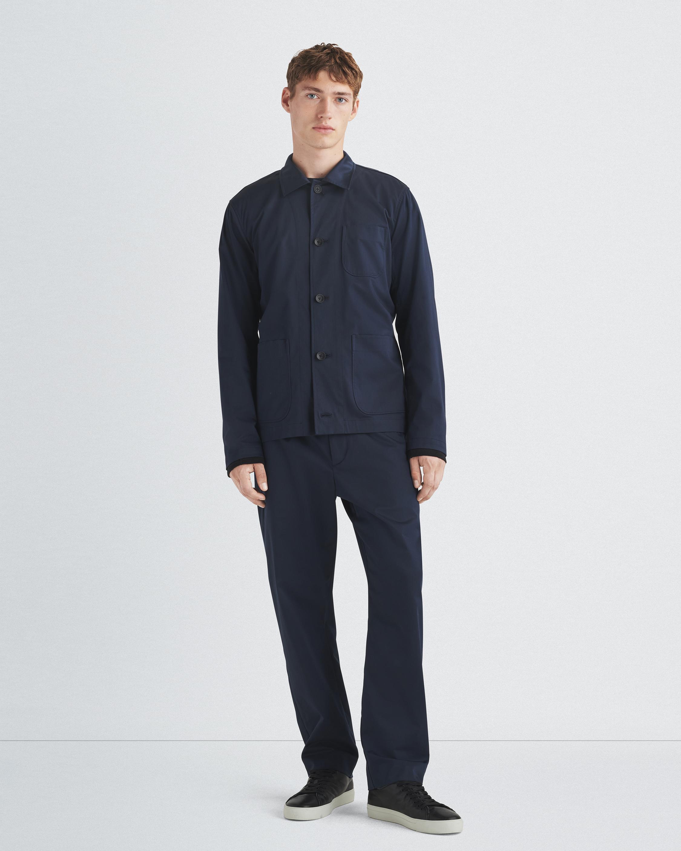 Evan Cotton Sateen Chore Jacket - Navy