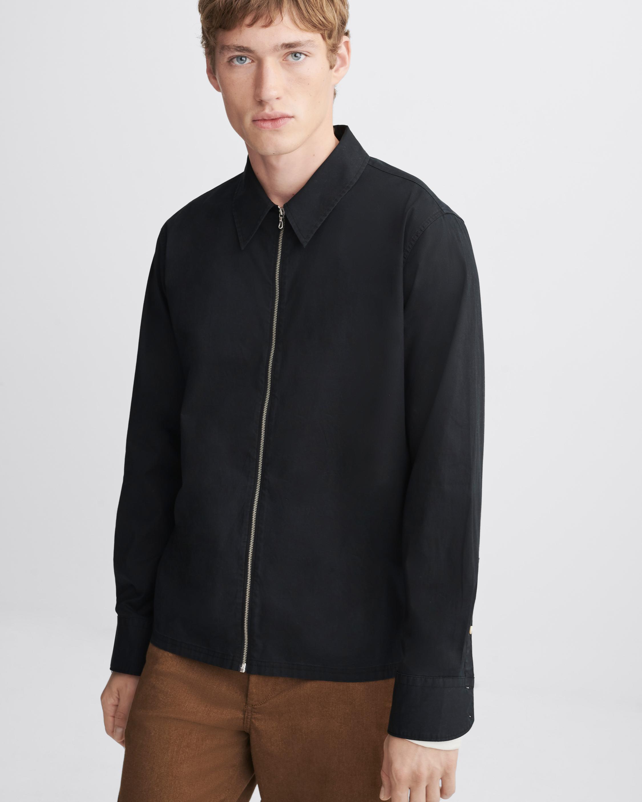 Dalton Cotton Poplin Zip Shirt