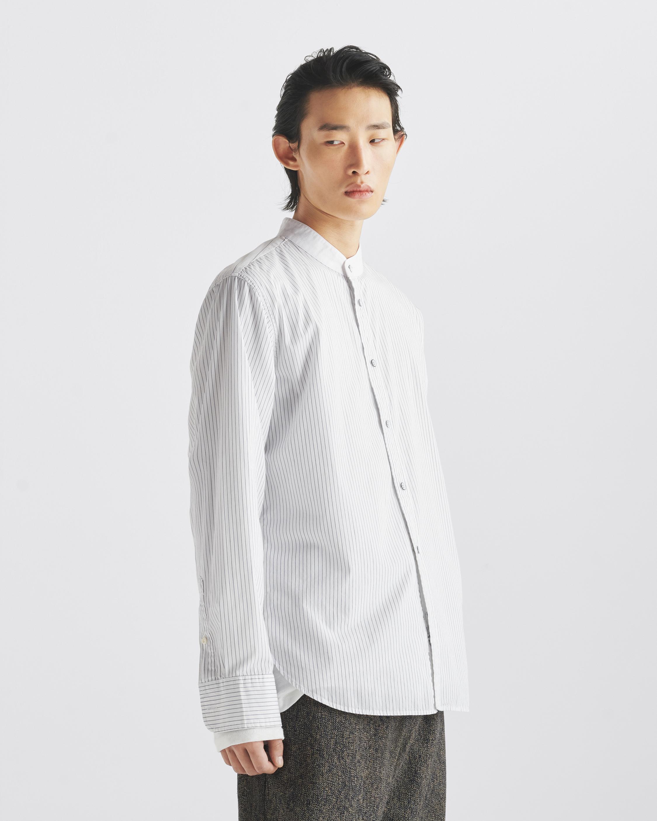 Landon Cotton Poplin Shirt - Navy Stripe | rag & bone