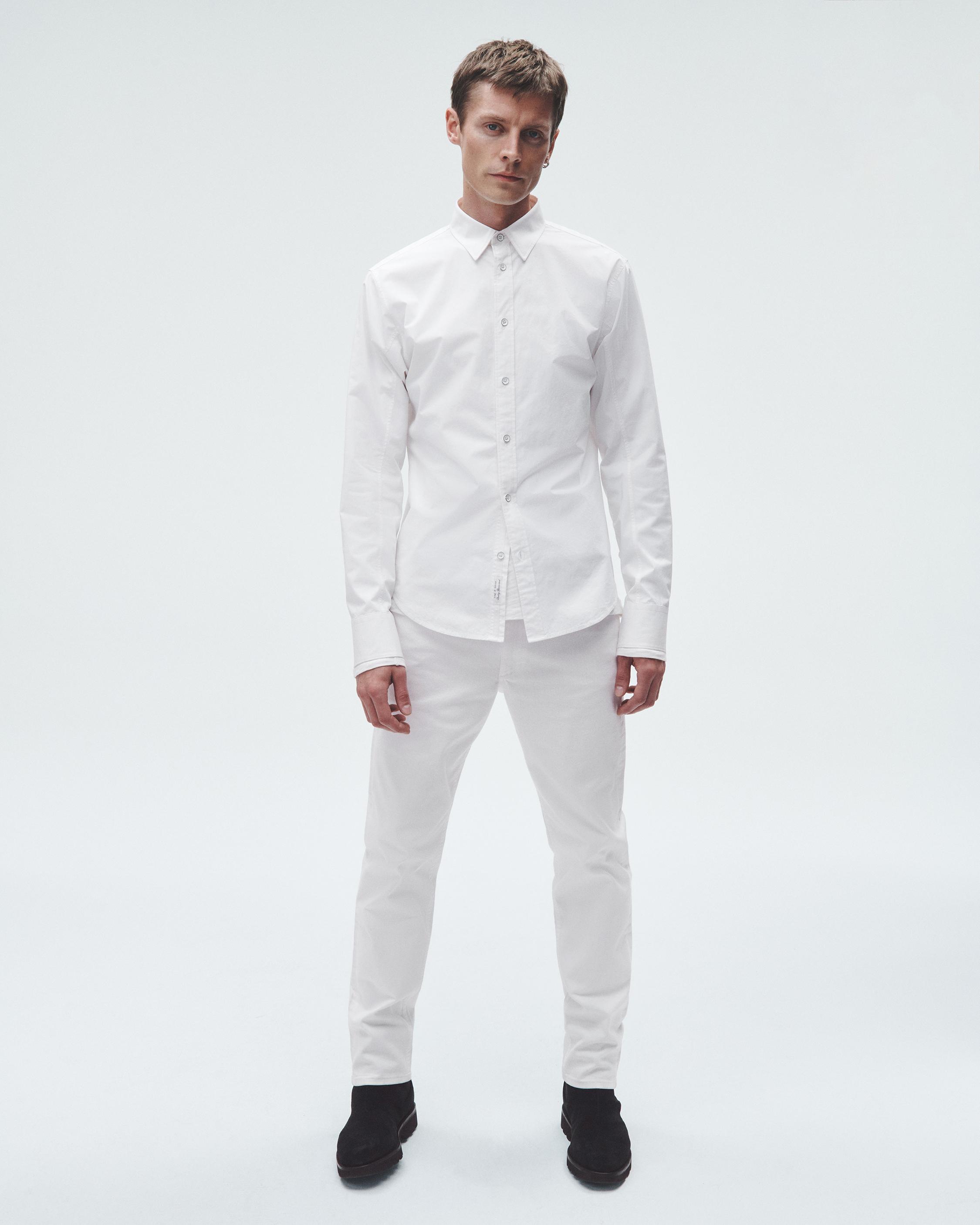 Men's Slim Fit Stretch Cotton Poplin Shirt - Men's Button Down