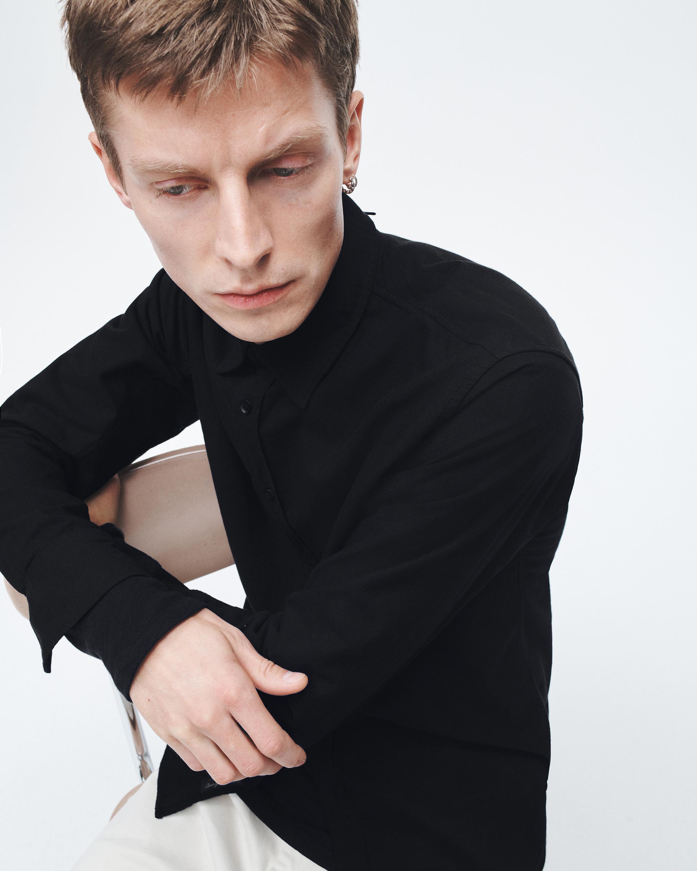 Fit 2 Engineered Cotton Oxford Shirt - Black | rag & bone sale