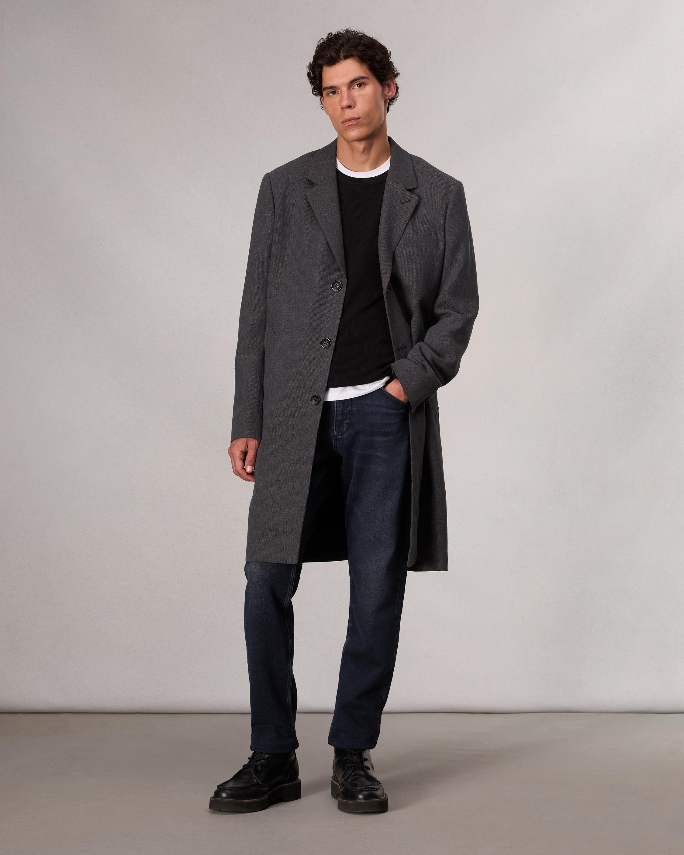 Lance Wool Linen Topcoat Heather Grey rag bone