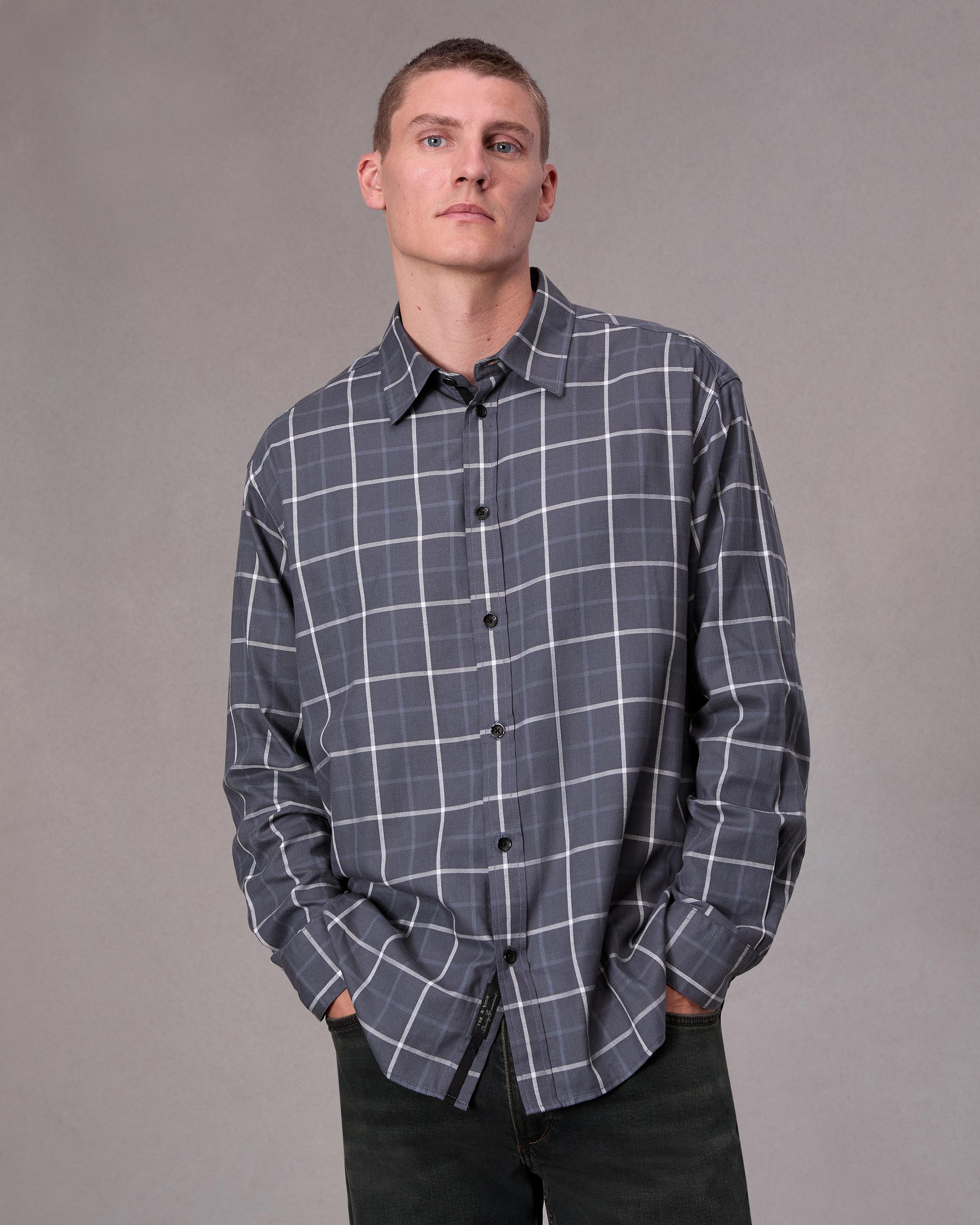 Matthew Flannel Shirt - Sharkblu Plaid | rag & bone