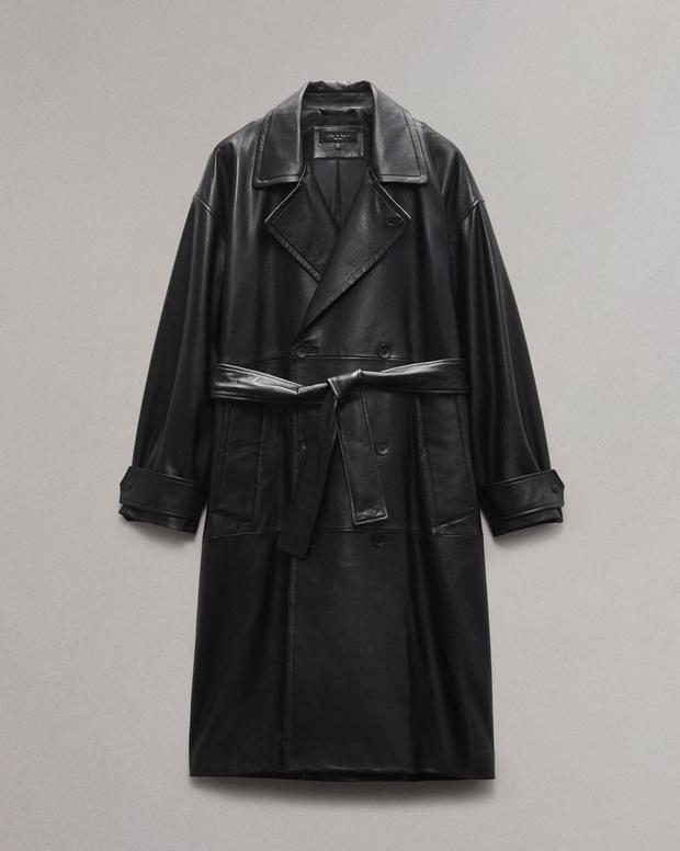 Tyler Leather Trench Coat - Black | rag & bone Tyler Leather Trench Coat - Black | rag & bone