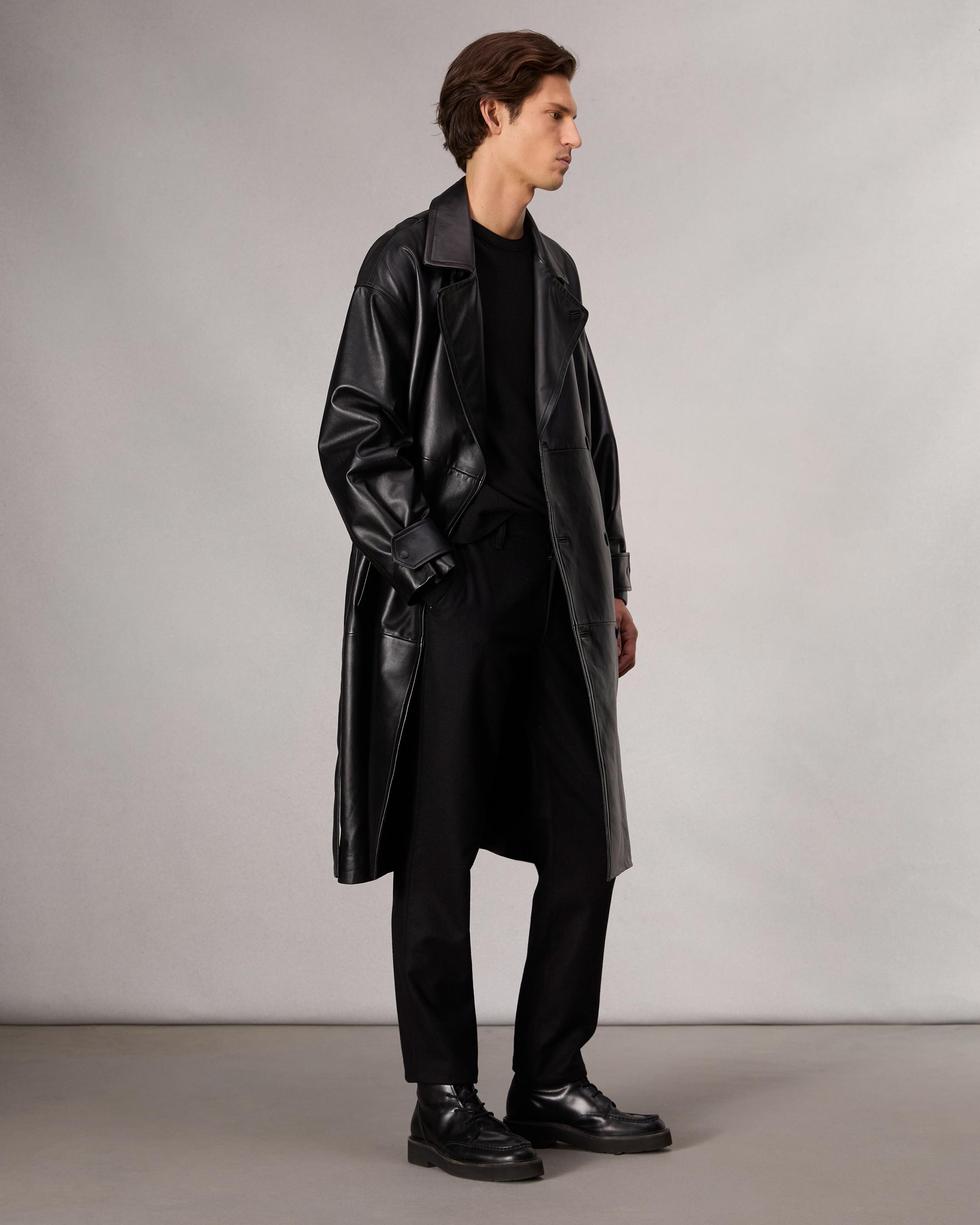 Tyler Leather Trench Coat image number 4