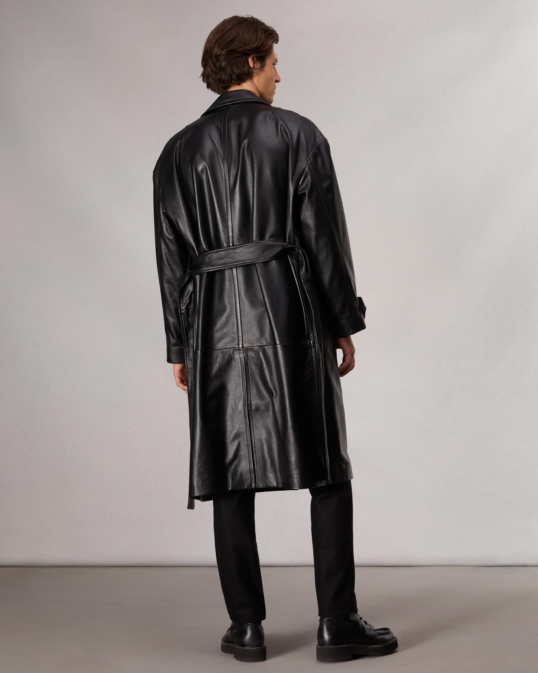 Tyler Leather Trench Coat image number 5