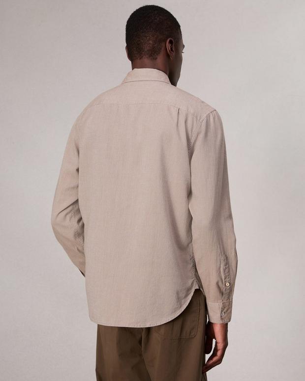 Finch Textured Striped Shirt - Khaki Stripe | rag & bone Finch Textured Striped Shirt - Khaki Stripe | rag & bone
