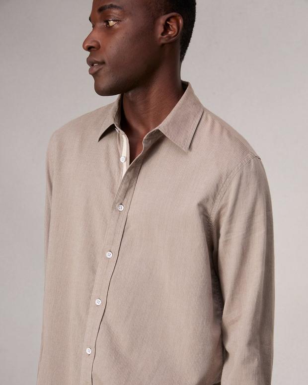 Finch Textured Striped Shirt - Khaki Stripe | rag & bone Finch Textured Striped Shirt - Khaki Stripe | rag & bone