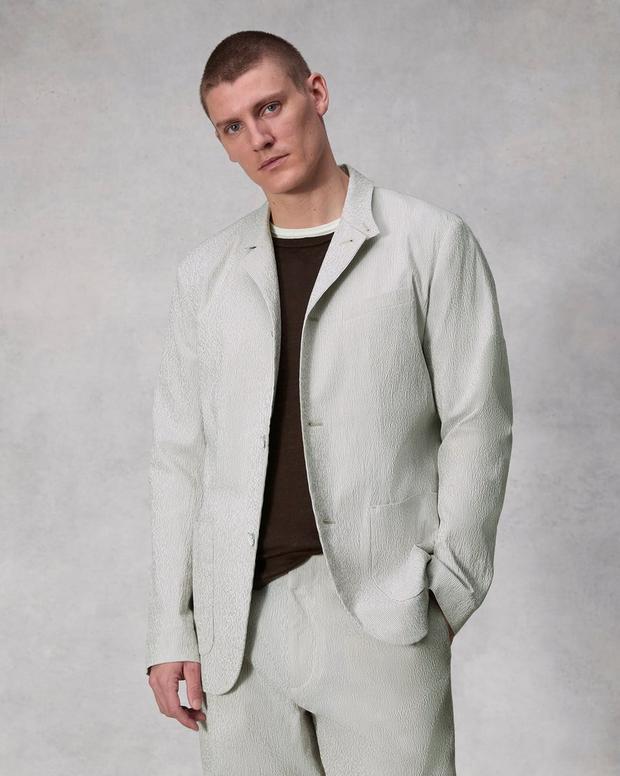 Linden Seersucker Blazer - Beige Stripe | rag & bone Linden Seersucker Blazer - Beige Stripe | rag & bone