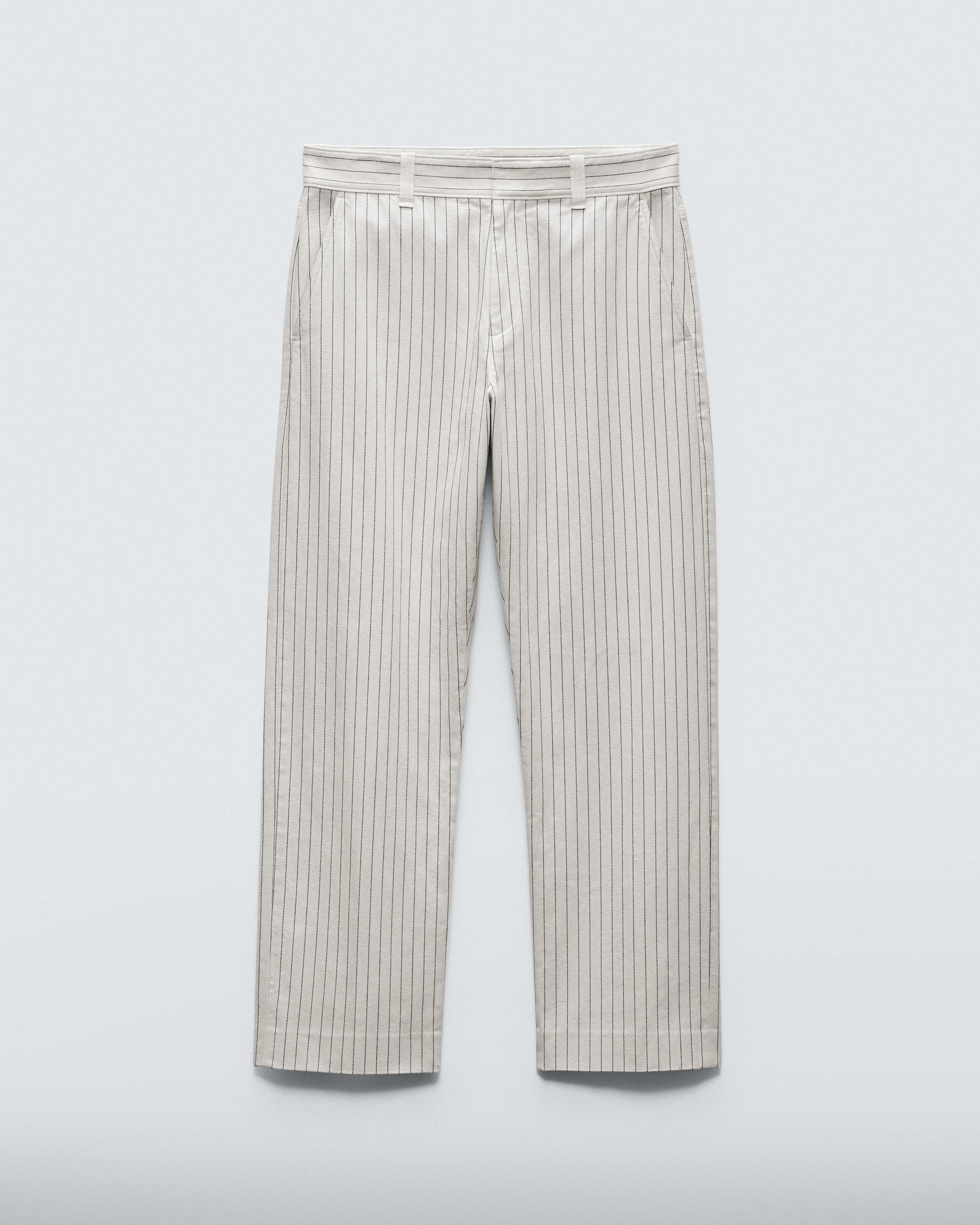 Woven Cotton Herringbone Pants with Drawcord Hems - The Numero Uno - AYR