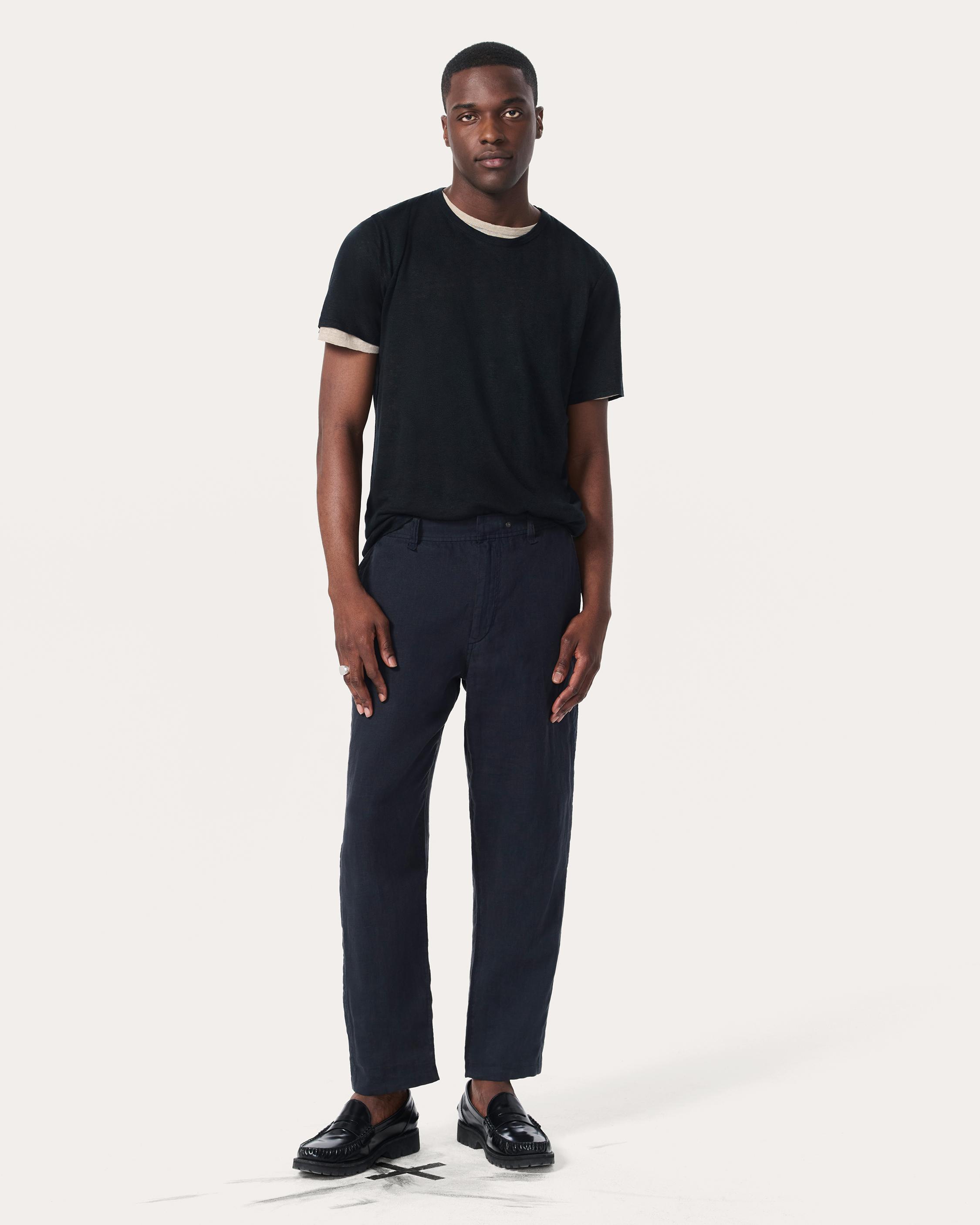Tapered Linen Trousers image number 1