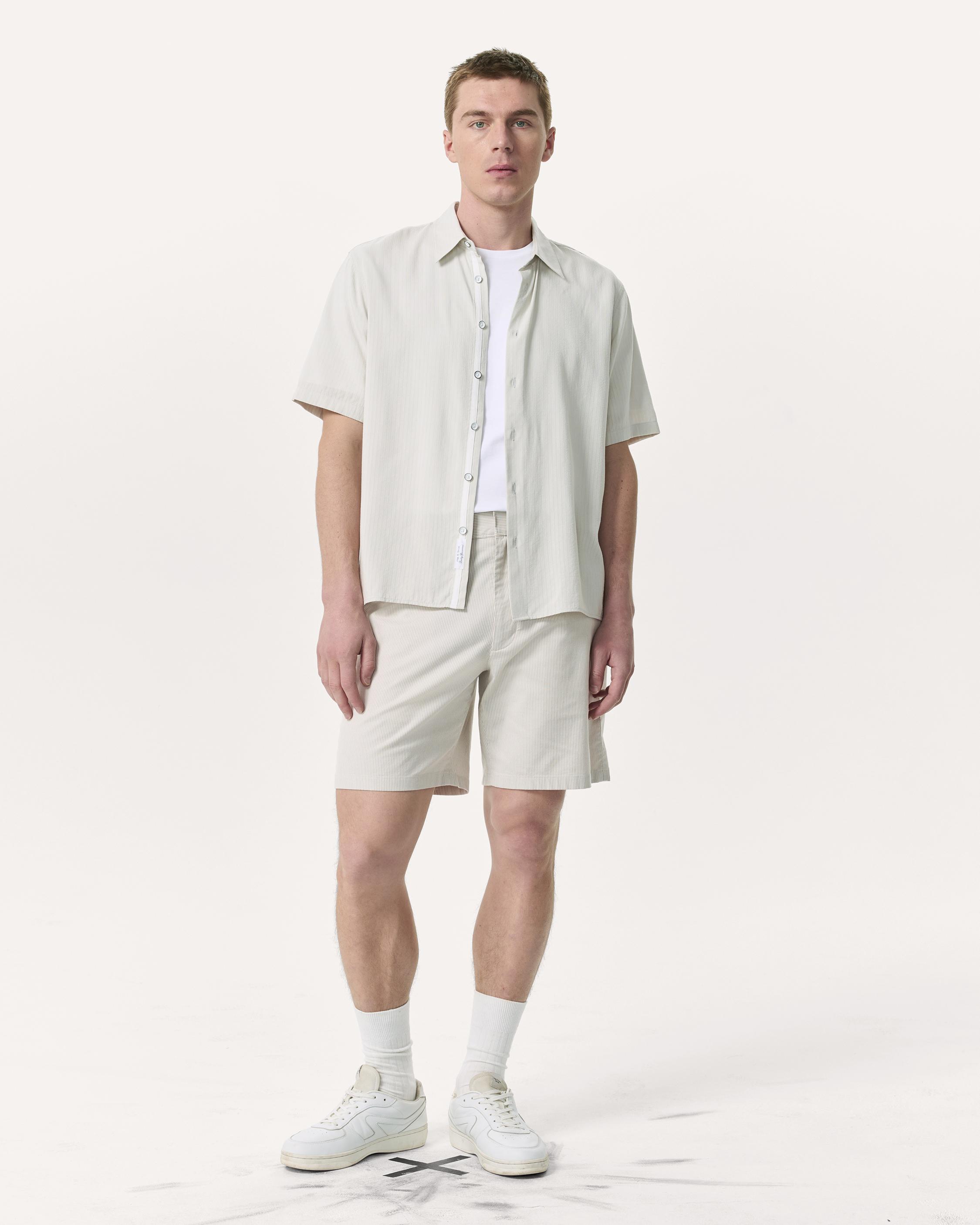 Haydon Straight Fit Striped Shorts - Grey Stripe | rag & bone