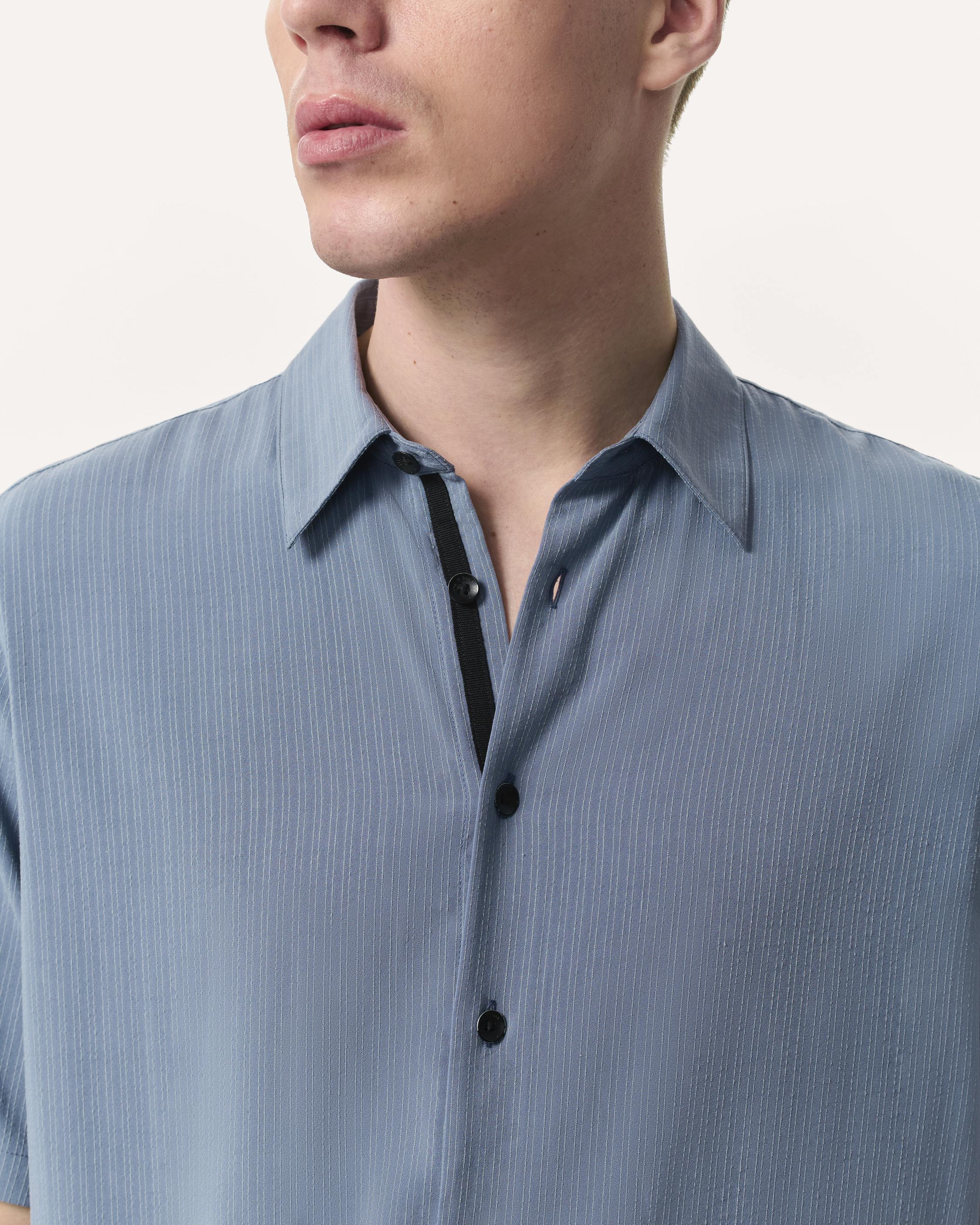 Relaxed Fit Dalton Dobby Striped Shirt image number 3