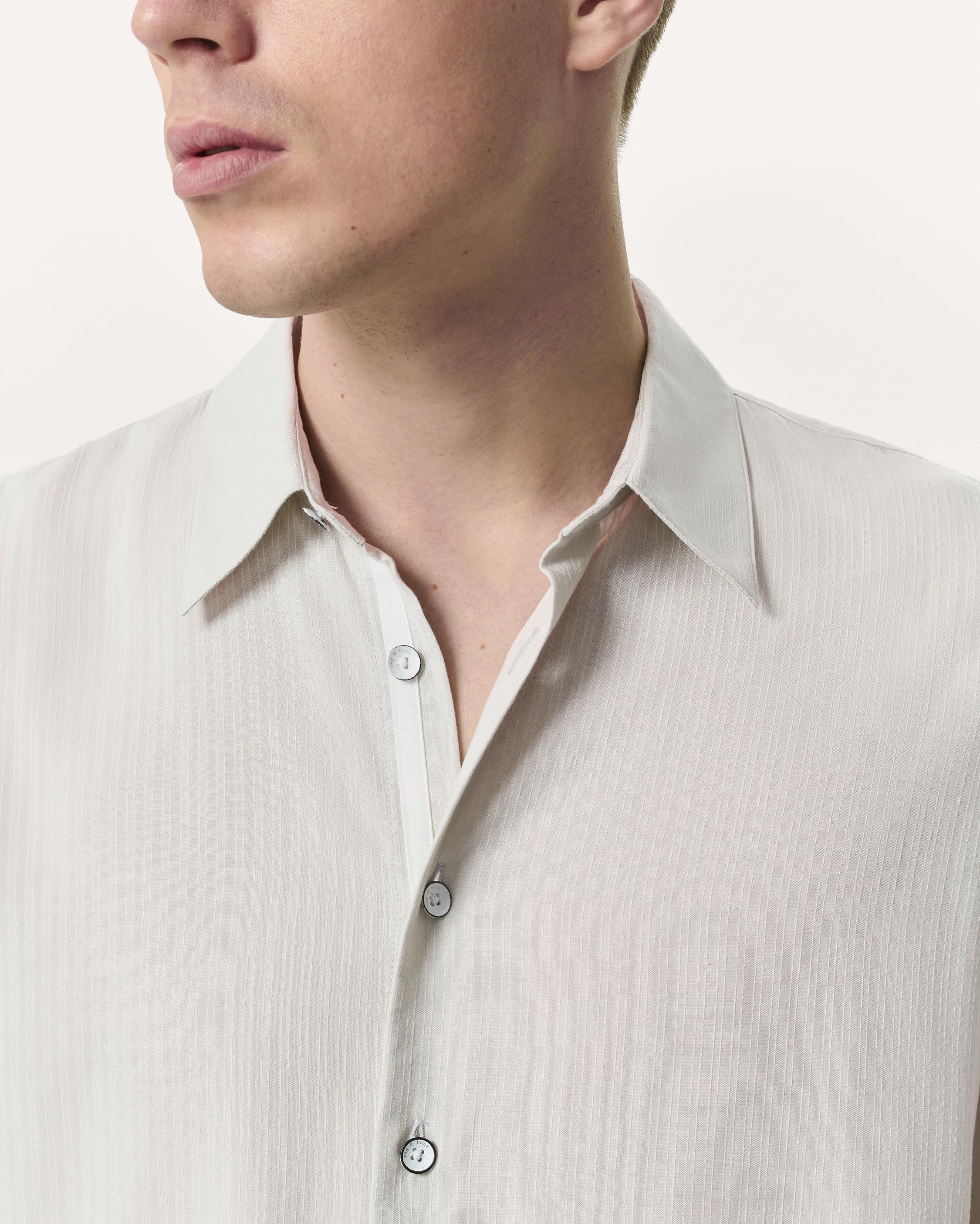 Relaxed Fit Dalton Dobby Striped Shirt image number 3
